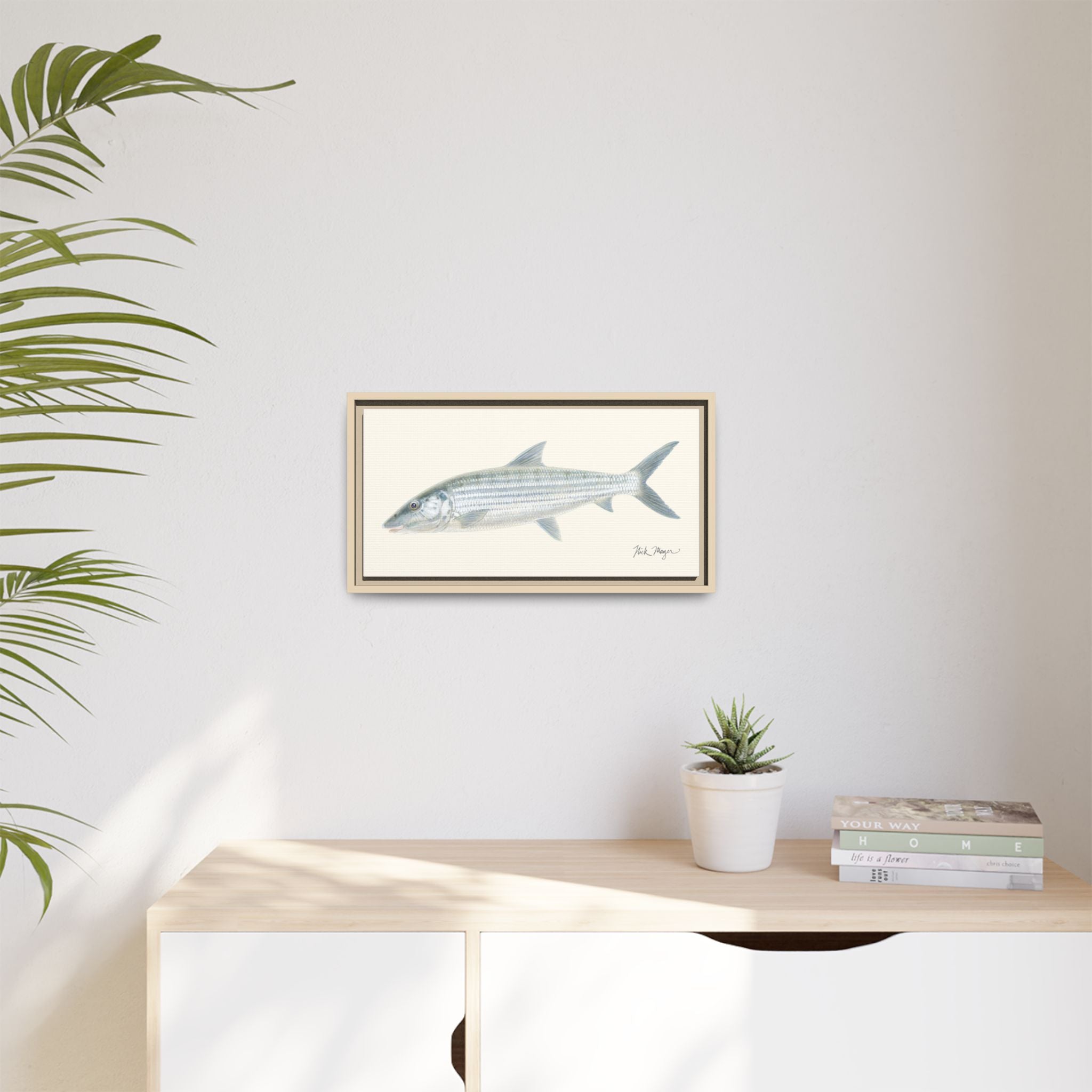 Bonefish Framed Canvas Print Printify