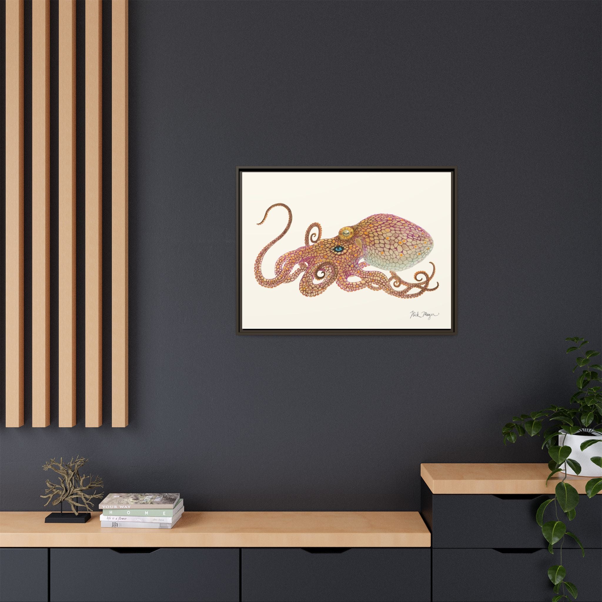 Two Spot Octopus Framed Canvas Print