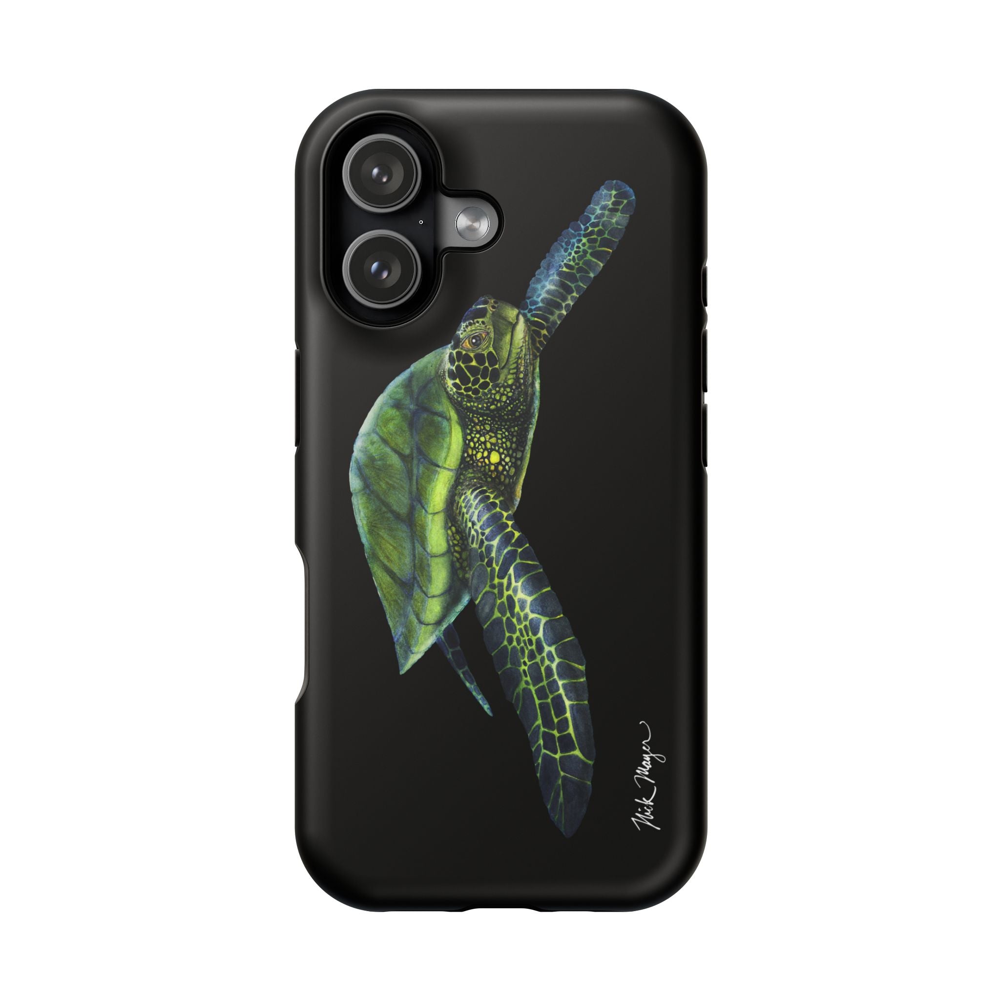 Green Sea Turtle MagSafe Black iPhone Case