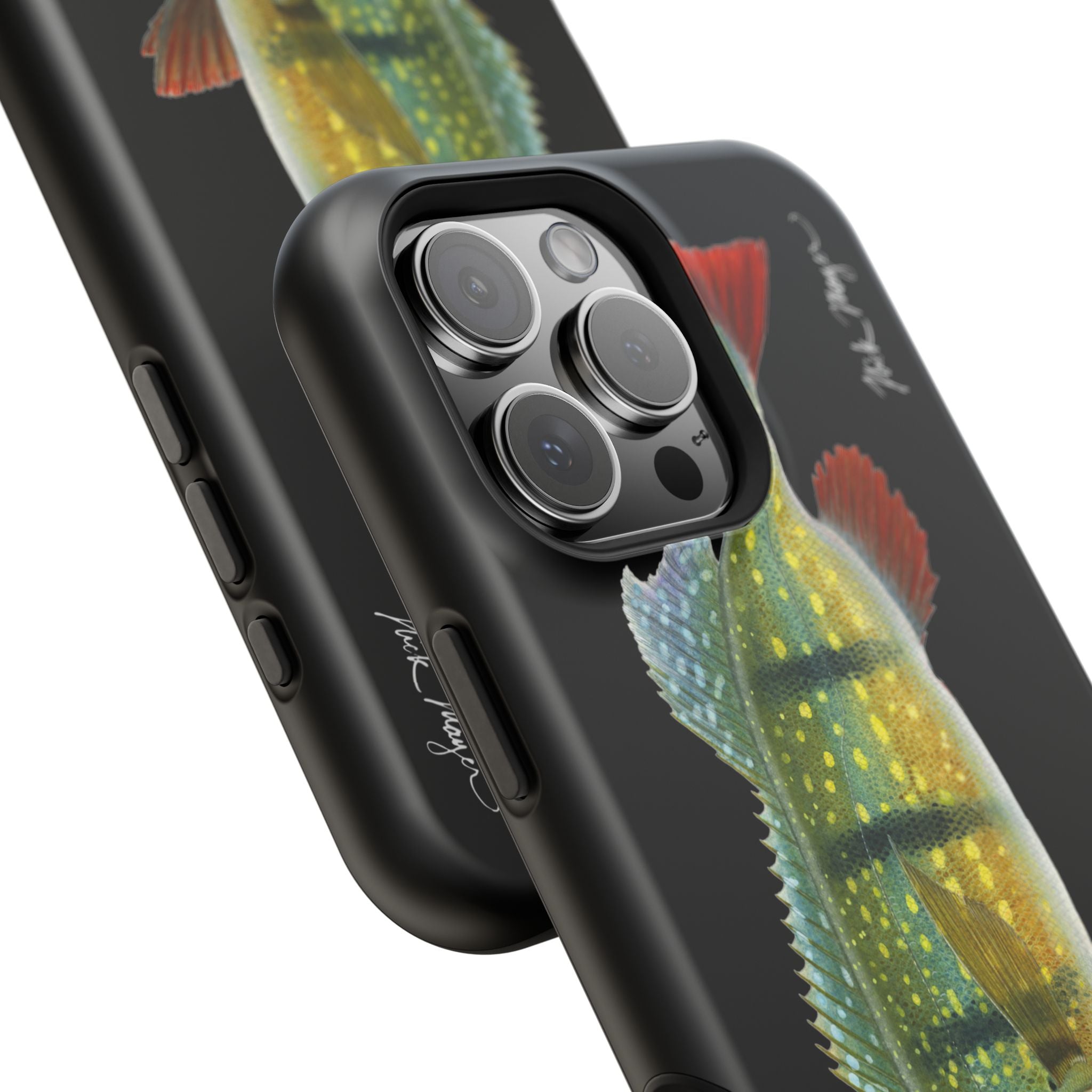 Peacock Bass MagSafe Black iPhone Case
