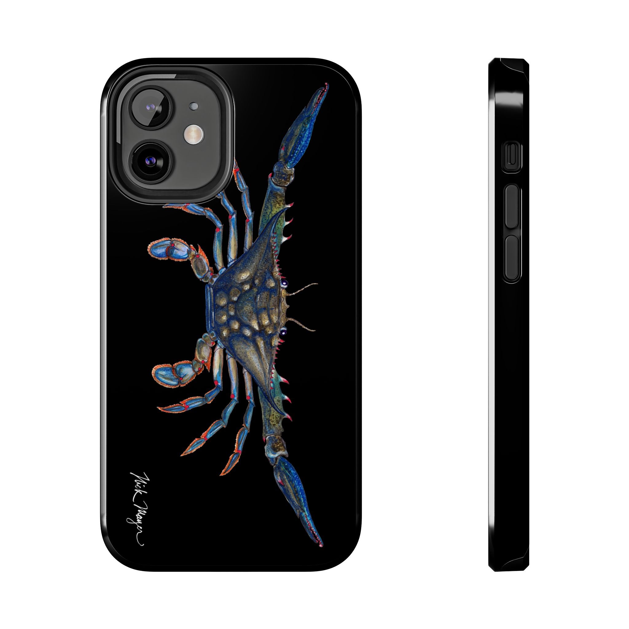Blue Crab Black Phone Case (iPhone)
