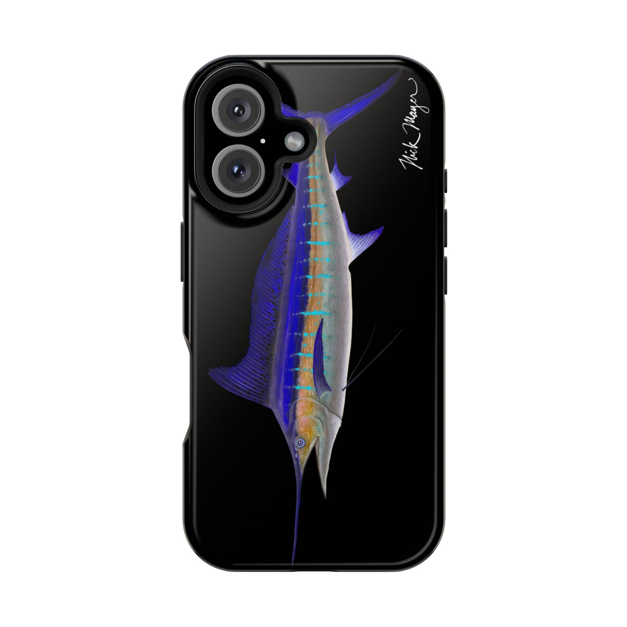 Striped Marlin MagSafe Black iPhone Case