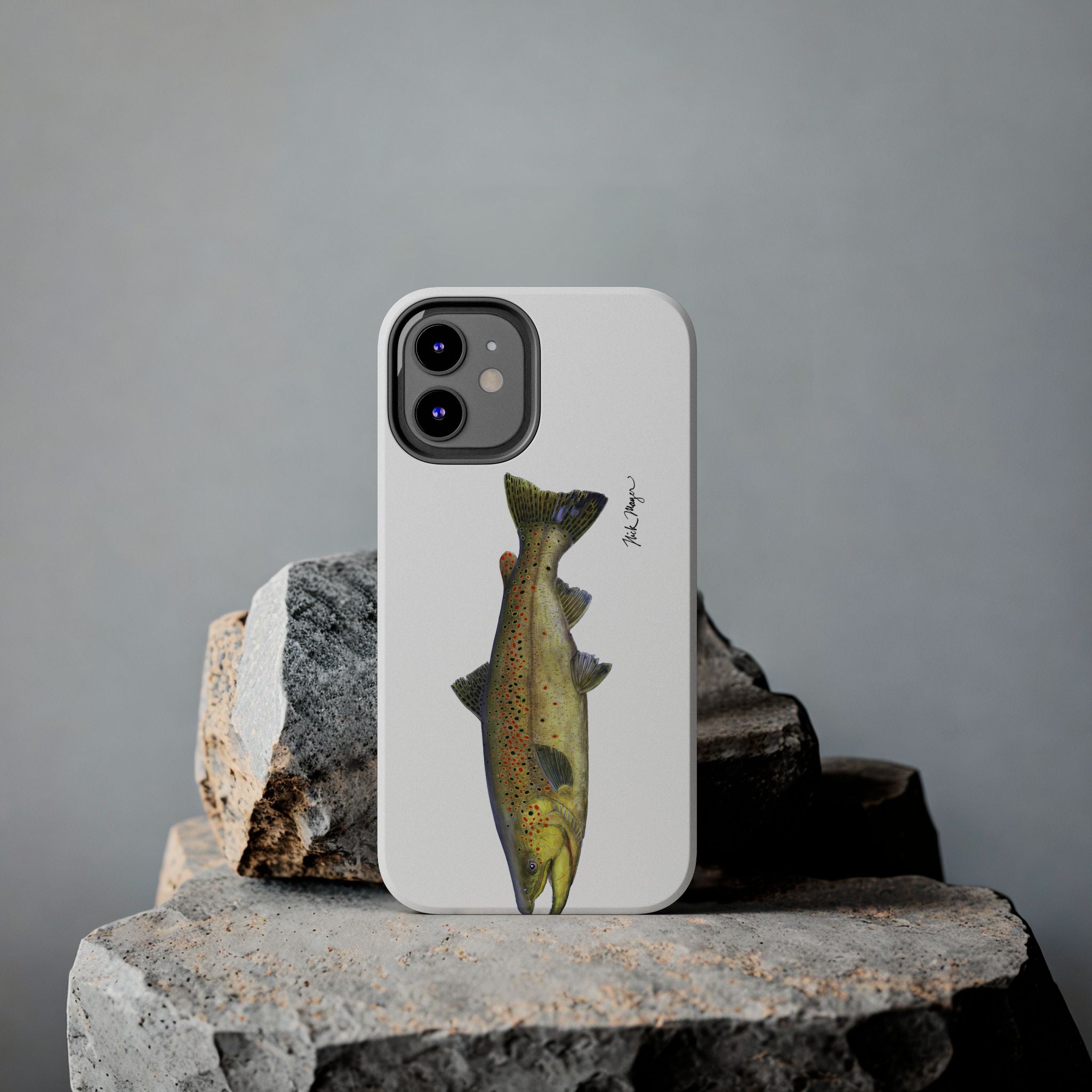 Brown Trout White Phone Case (iPhone)