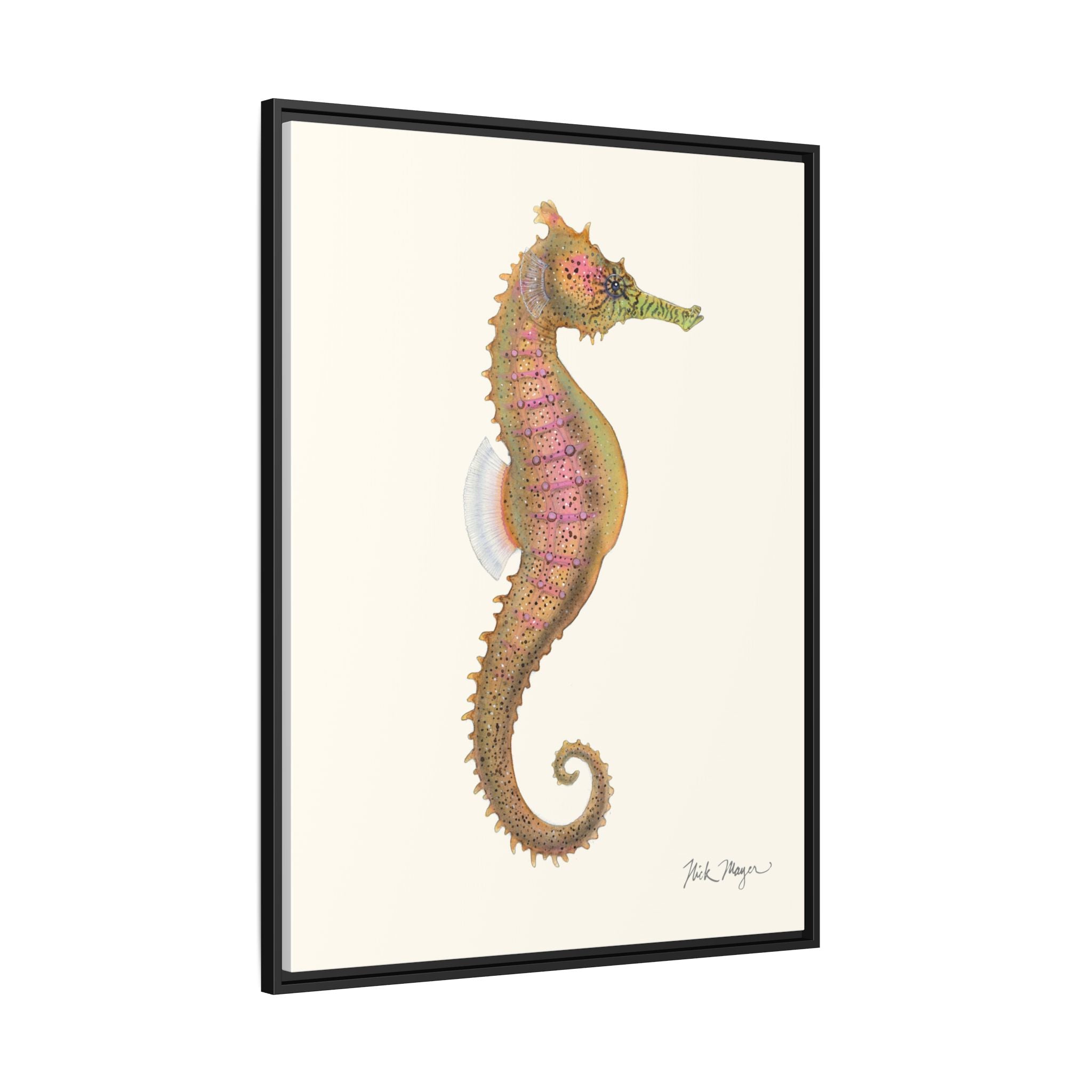 Estuary Seahorse Framed Canvas Print Printify