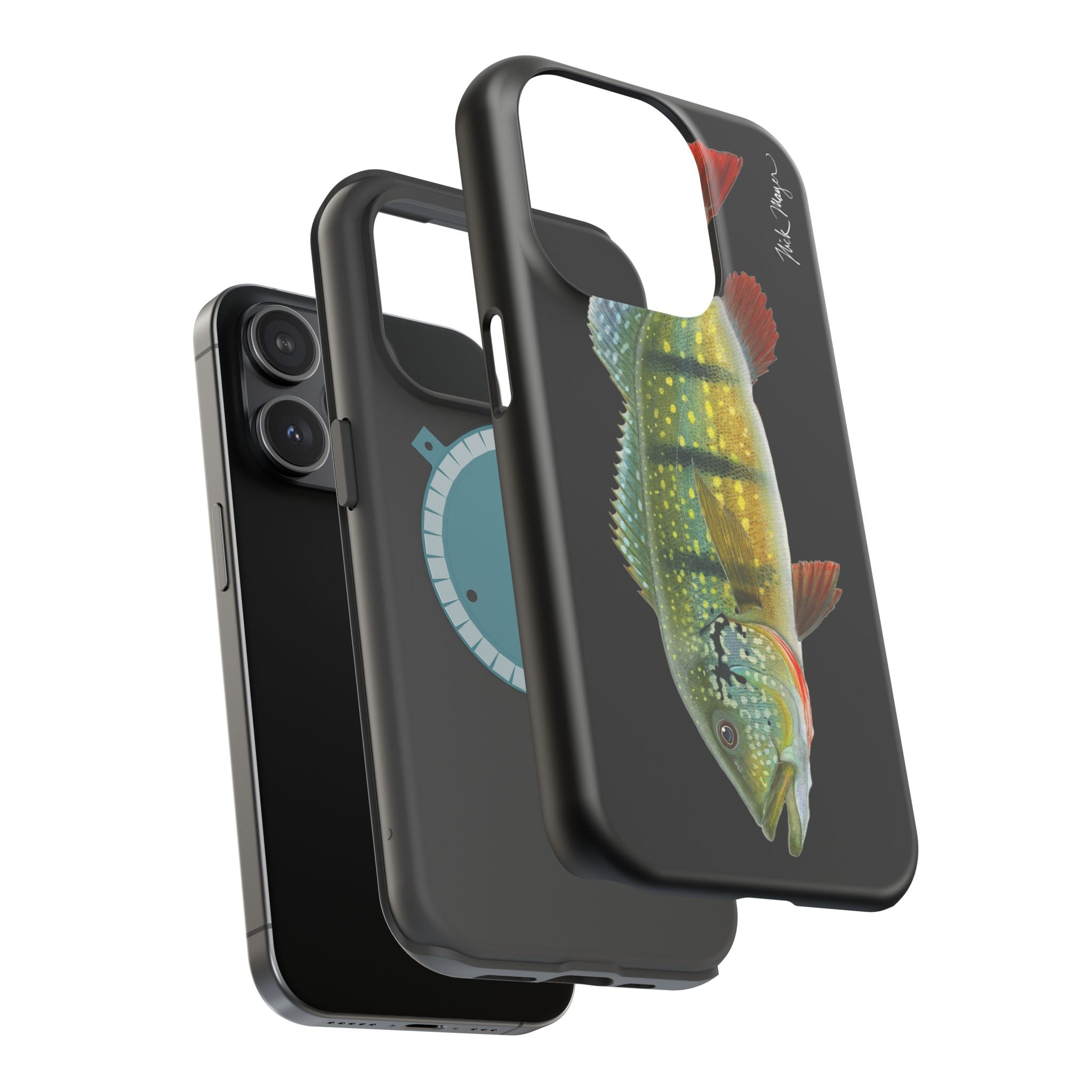 Peacock Bass MagSafe Black iPhone Case