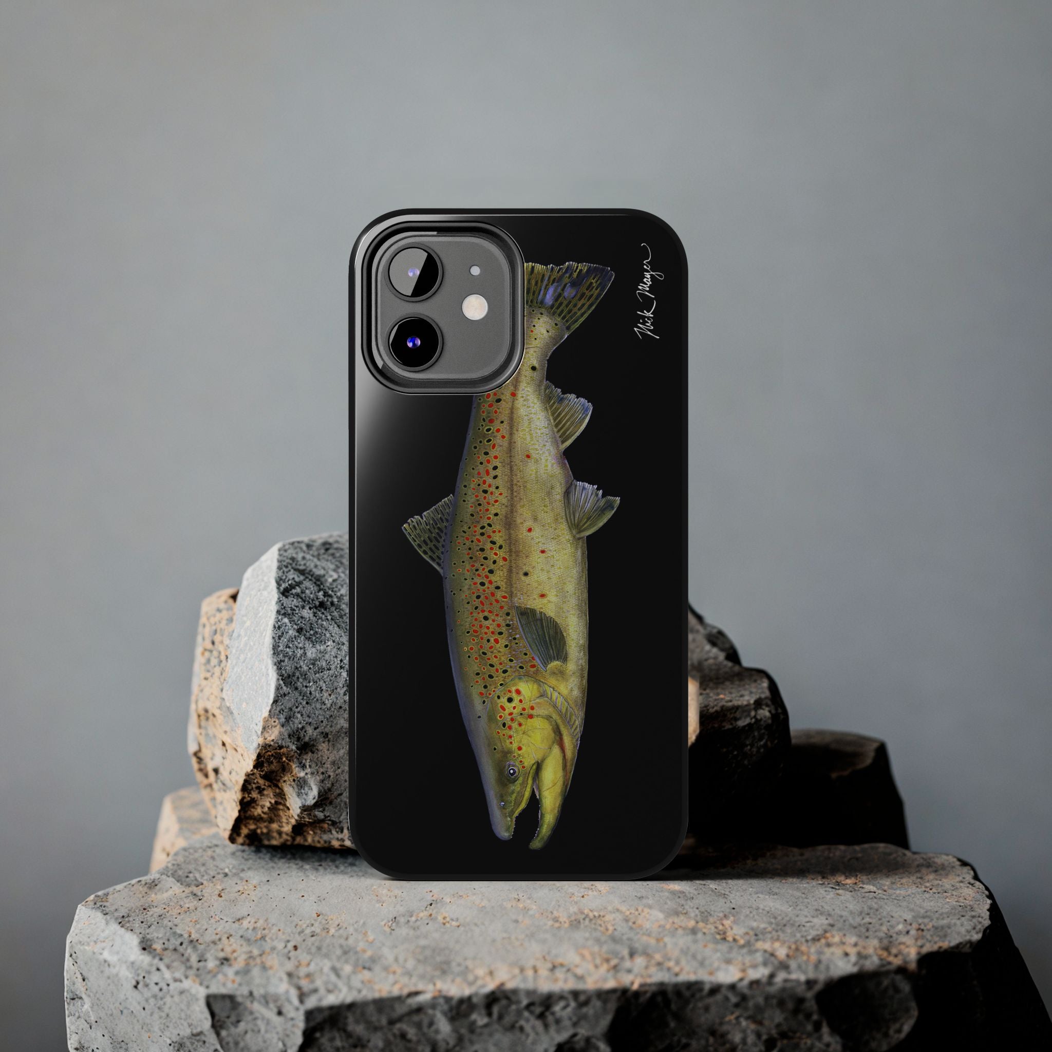 Brown Trout Black Phone Case (iPhone)