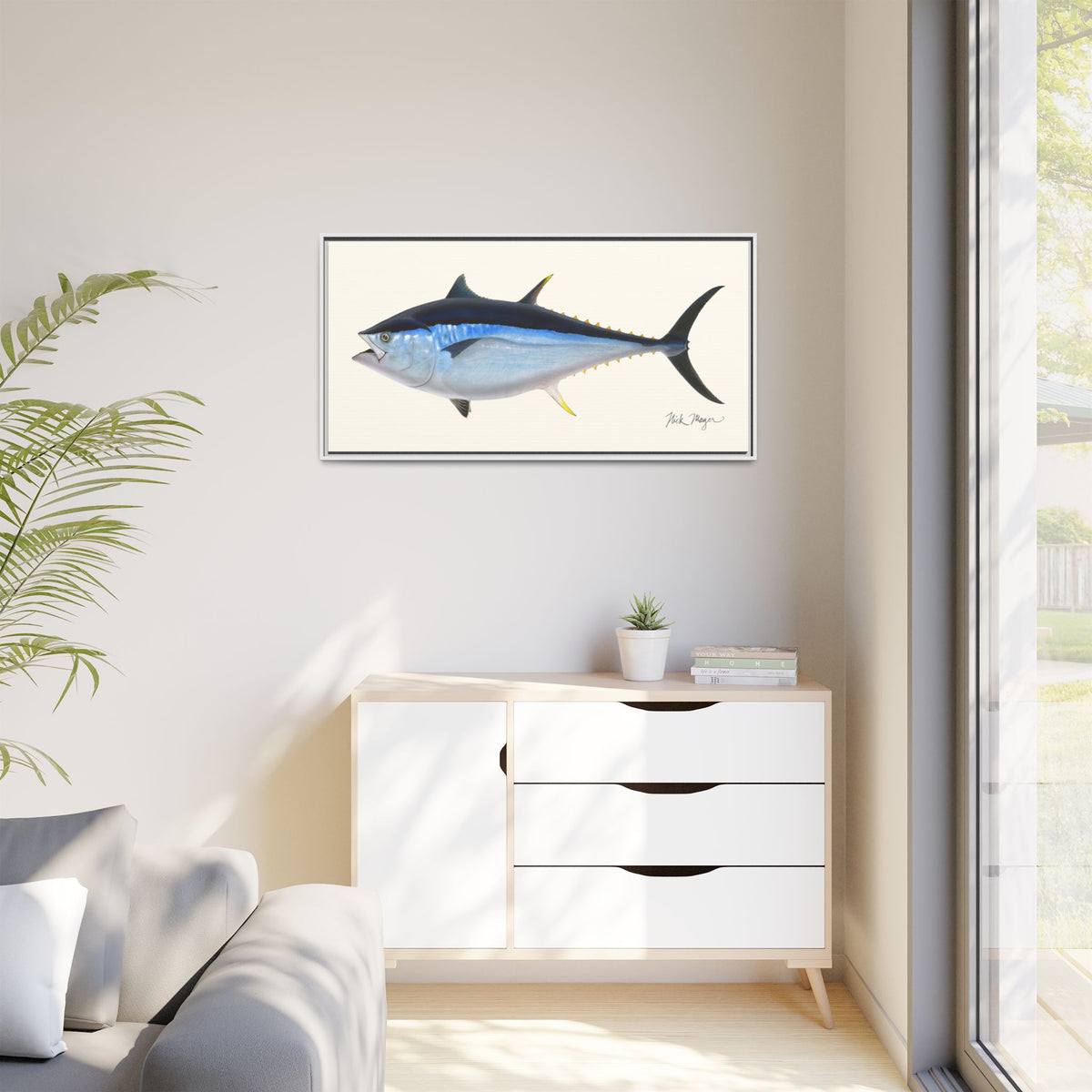 Giant Bluefin Tuna 2 Framed Canvas Print Printify