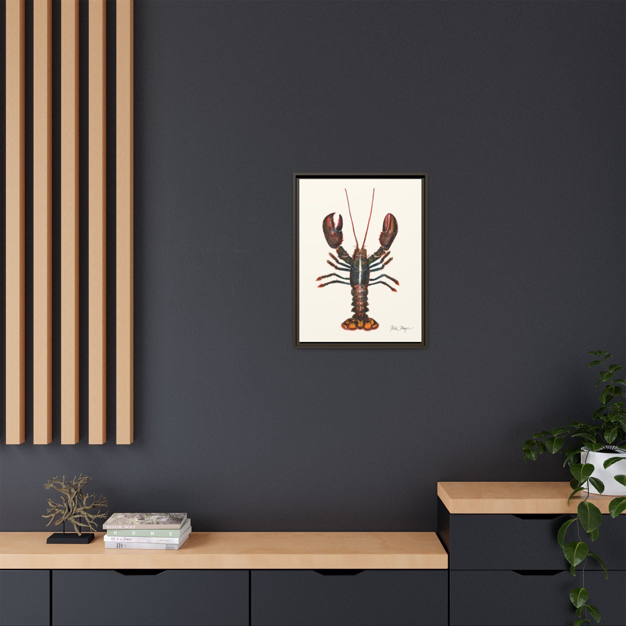 Northern Lobster Framed Canvas Print Printify