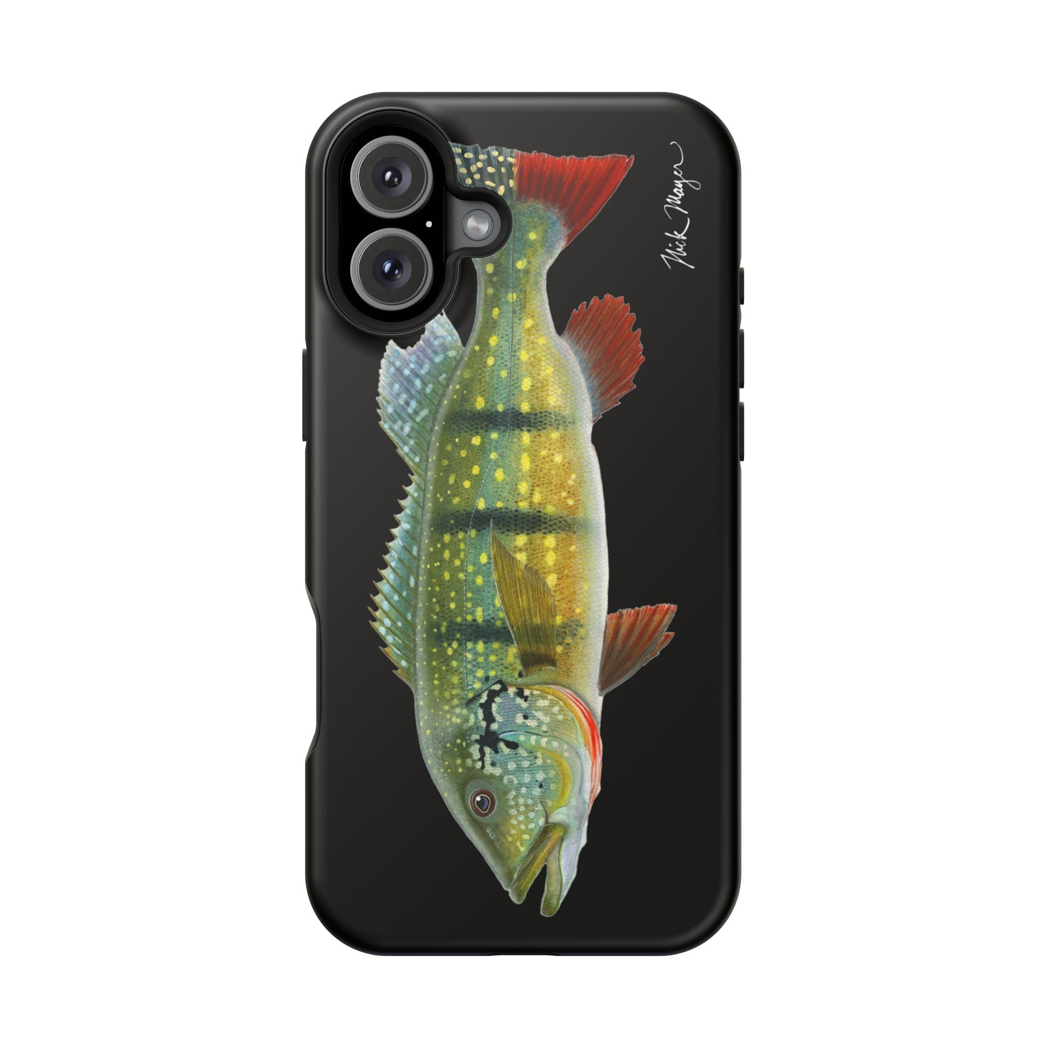 Peacock Bass MagSafe Black iPhone Case