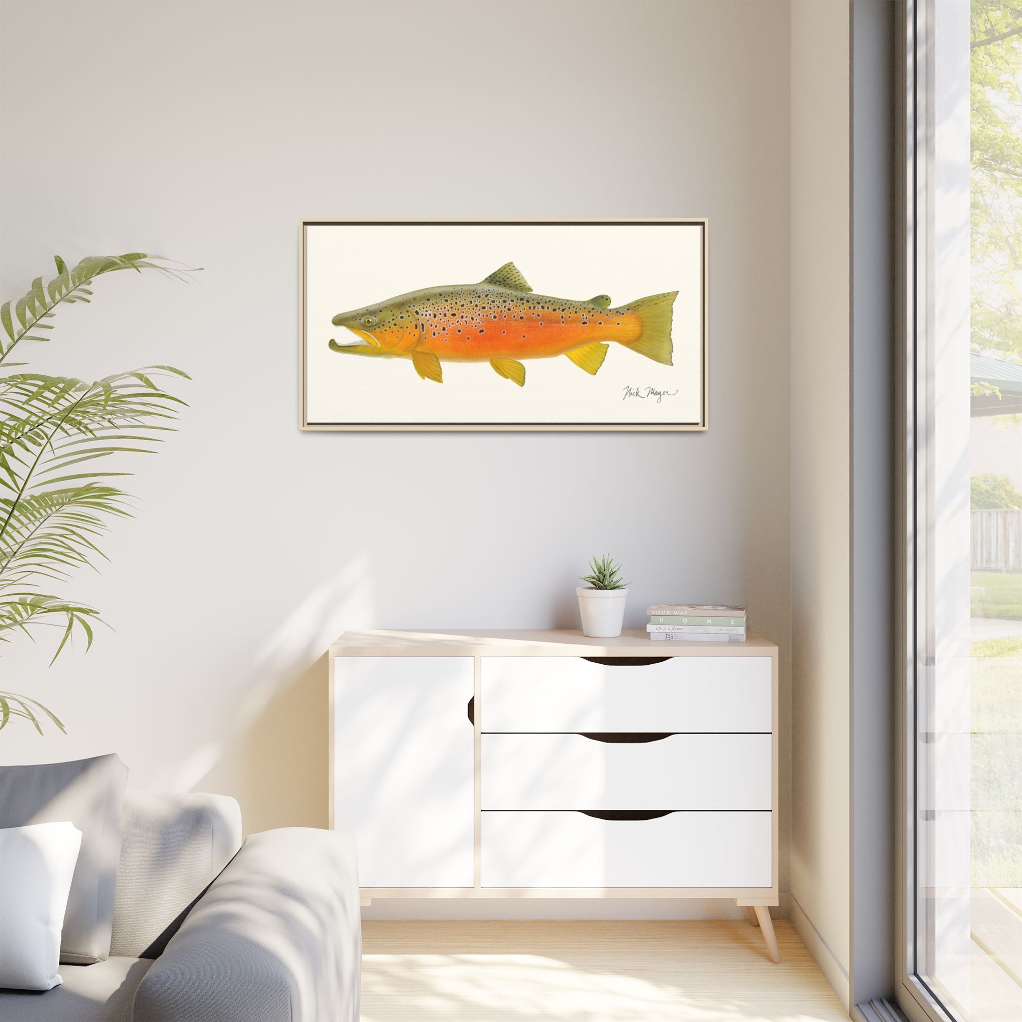 Brown Trout II Framed Canvas Print Printify