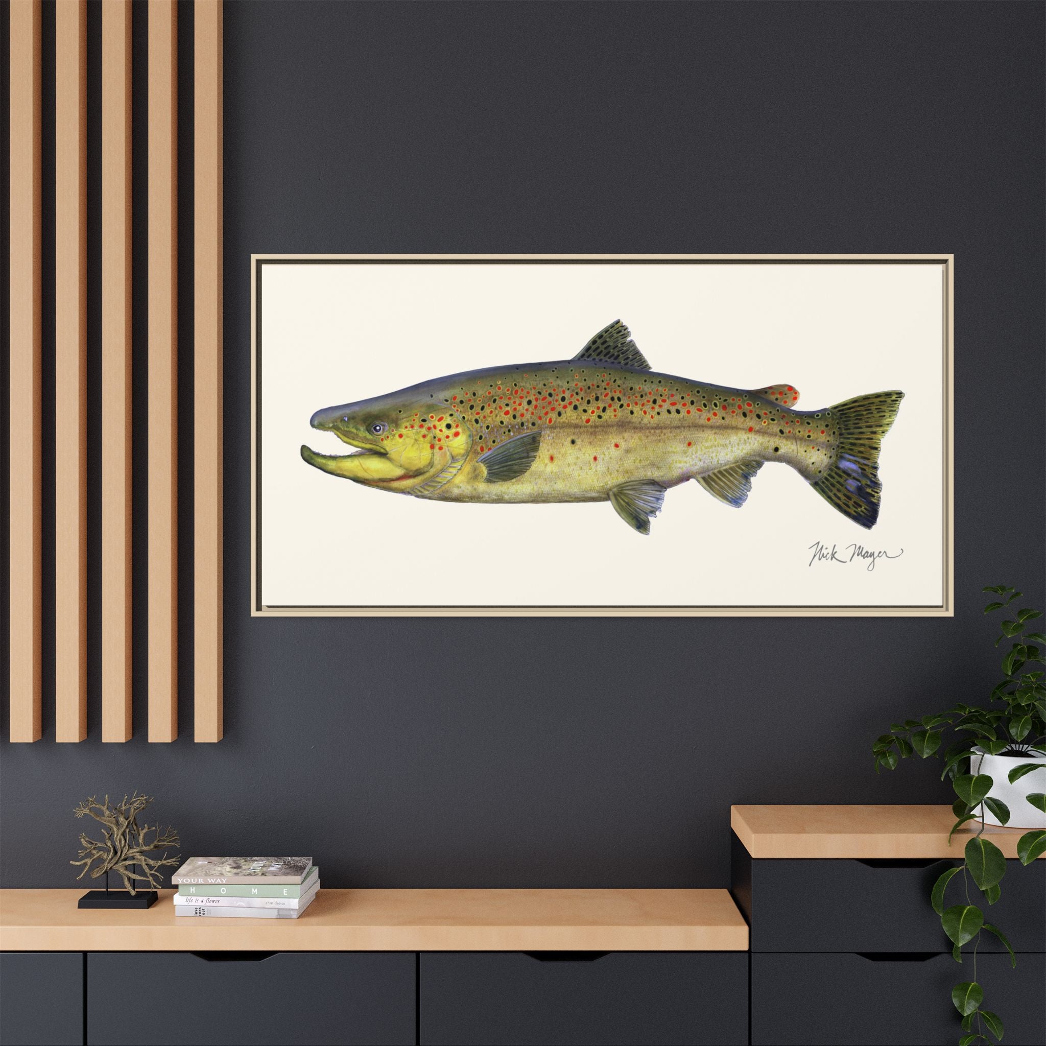 Brown Trout I Framed Canvas Print Printify
