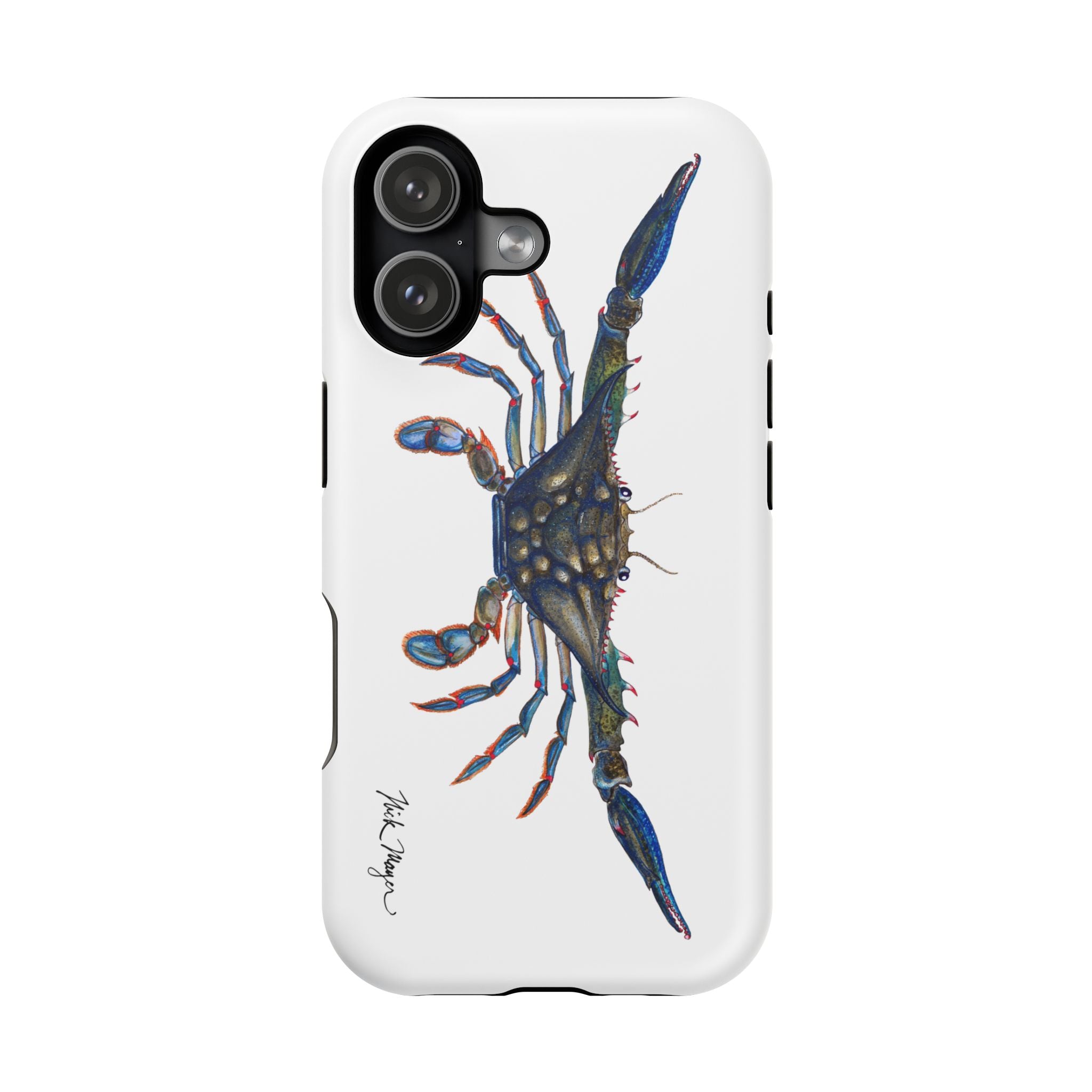 Blue Crab MagSafe White iPhone Case