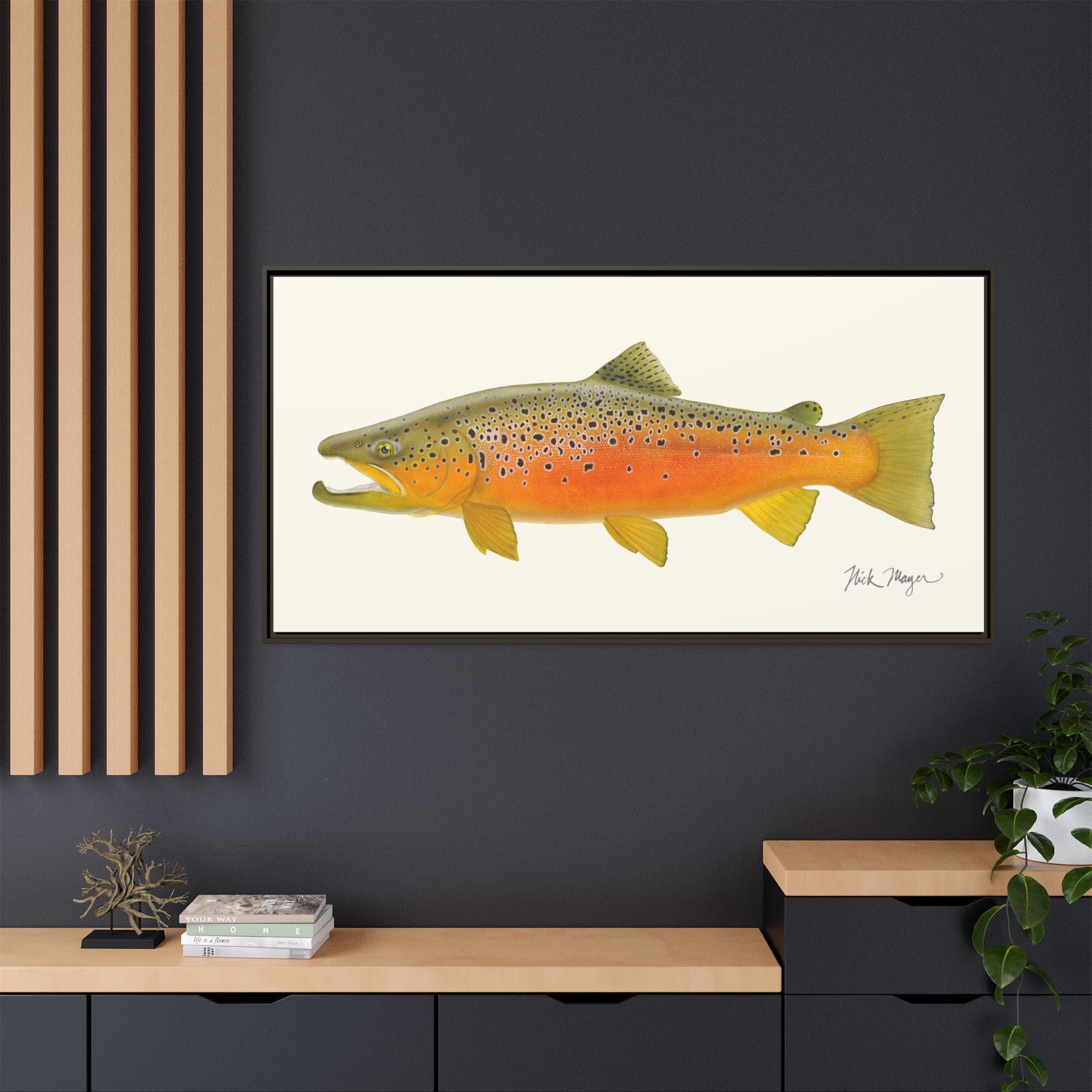 Brown Trout II Framed Canvas Print Printify