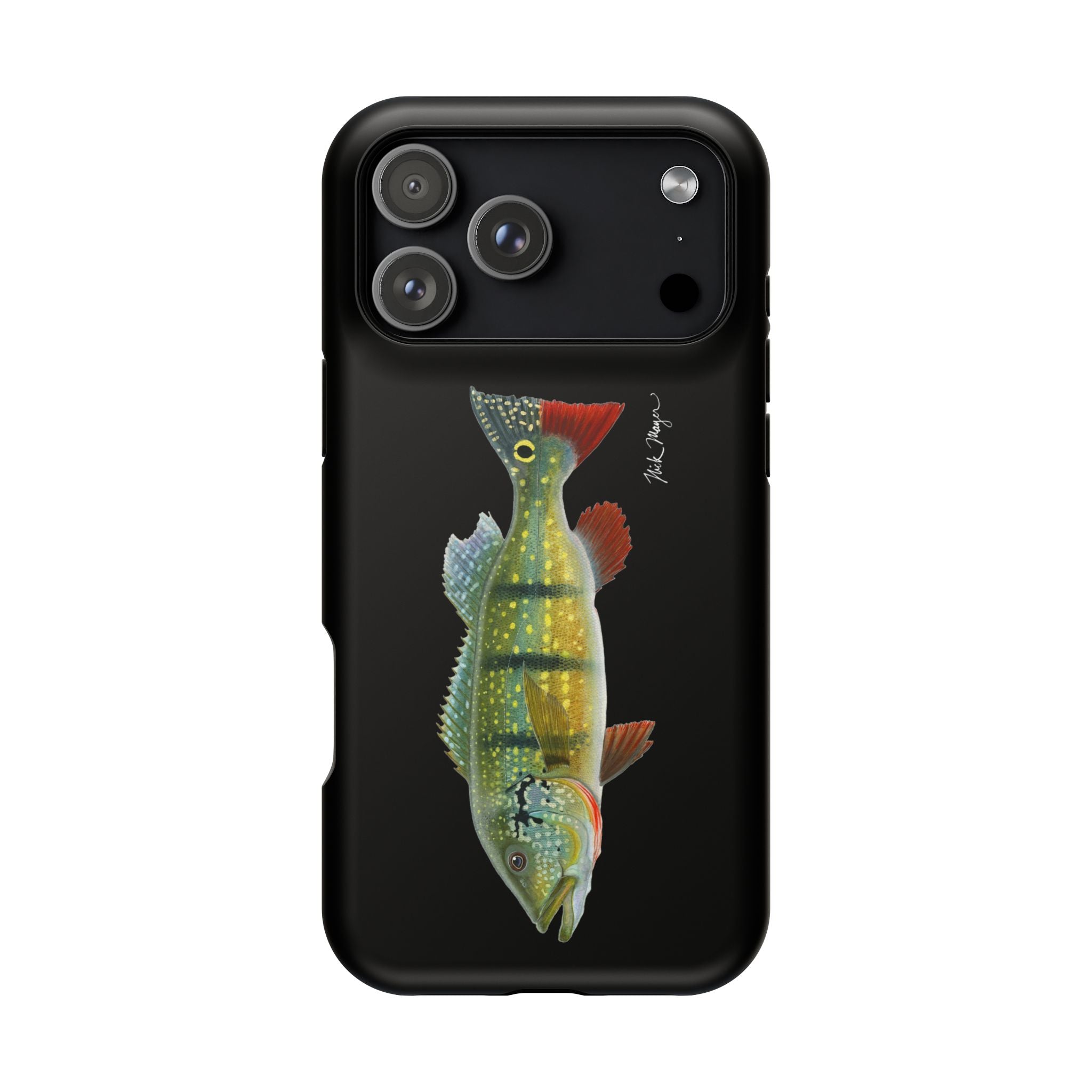 Peacock Bass MagSafe Black iPhone Case