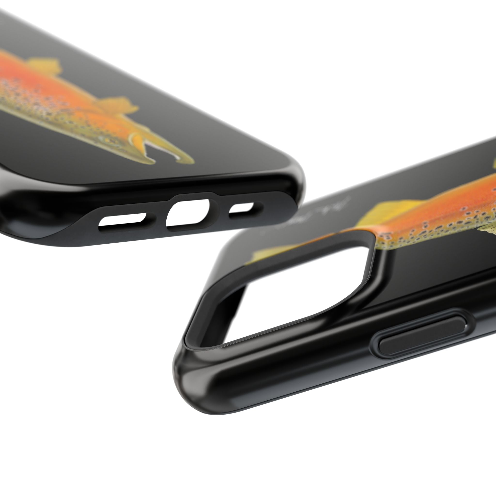 Brown Trout 2 Black MagSafe iPhone Case, NEW for Holiday 2025!