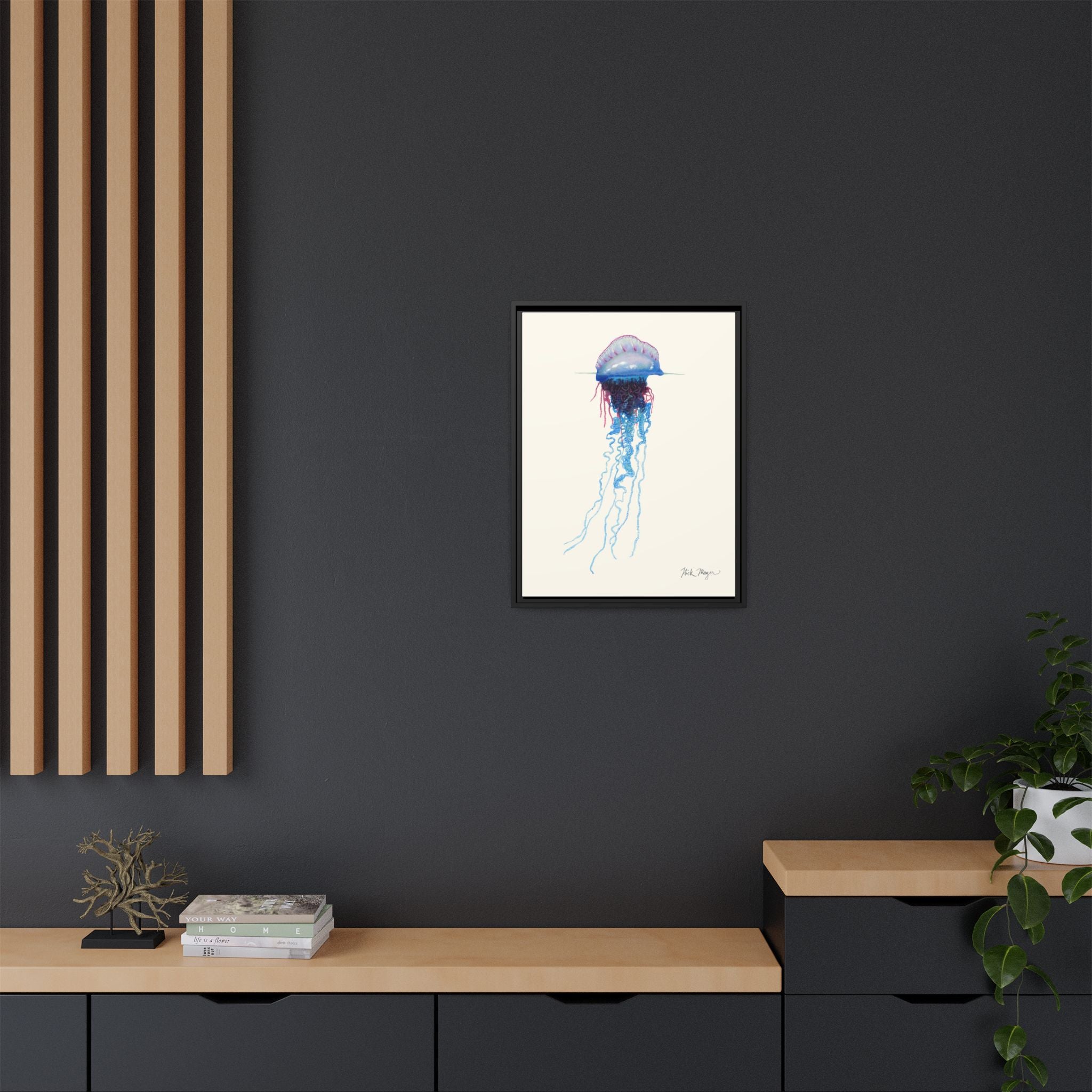 Portuguese Man O' War Framed Canvas Print Printify