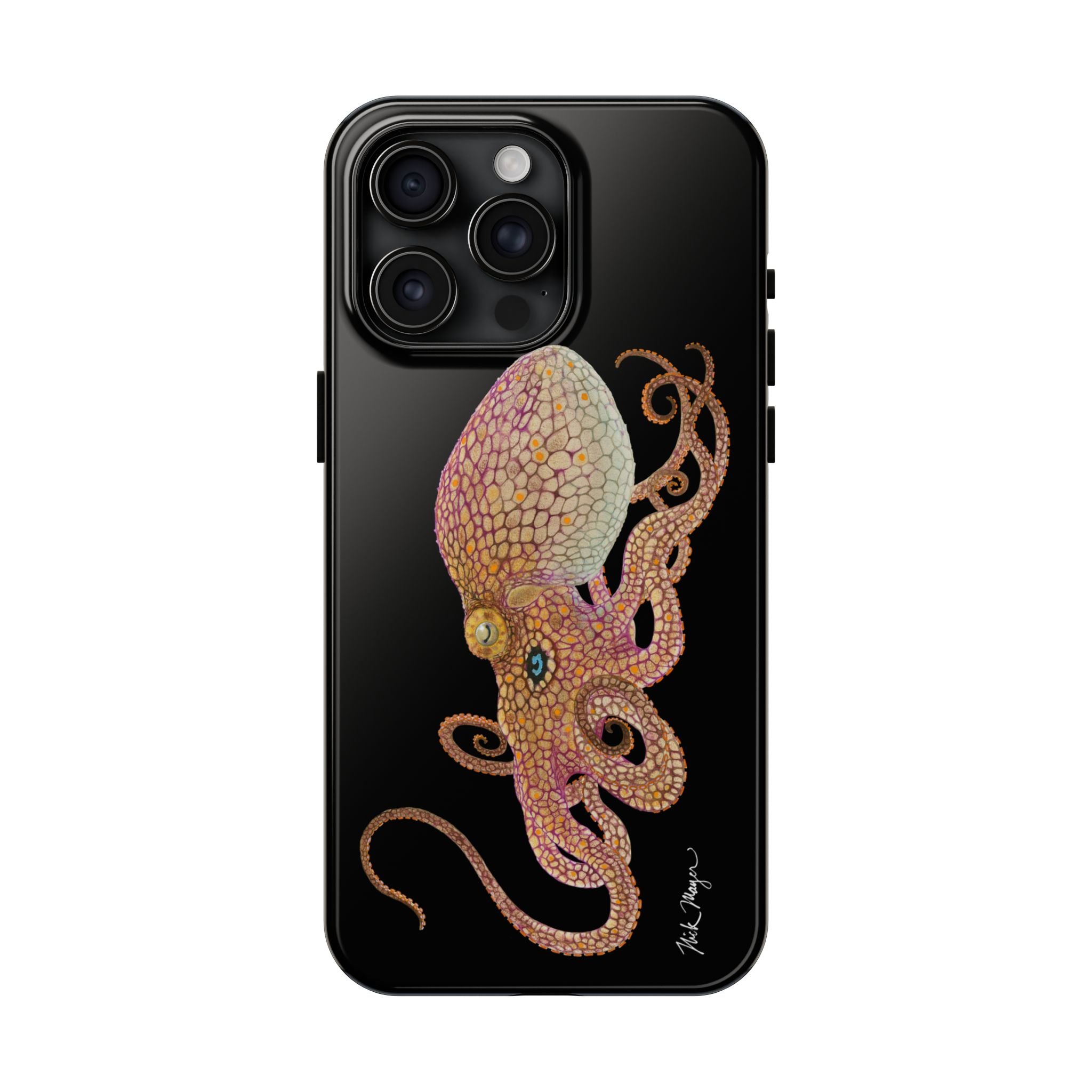 Two Spot Octopus Black Phone Case (iPhone)