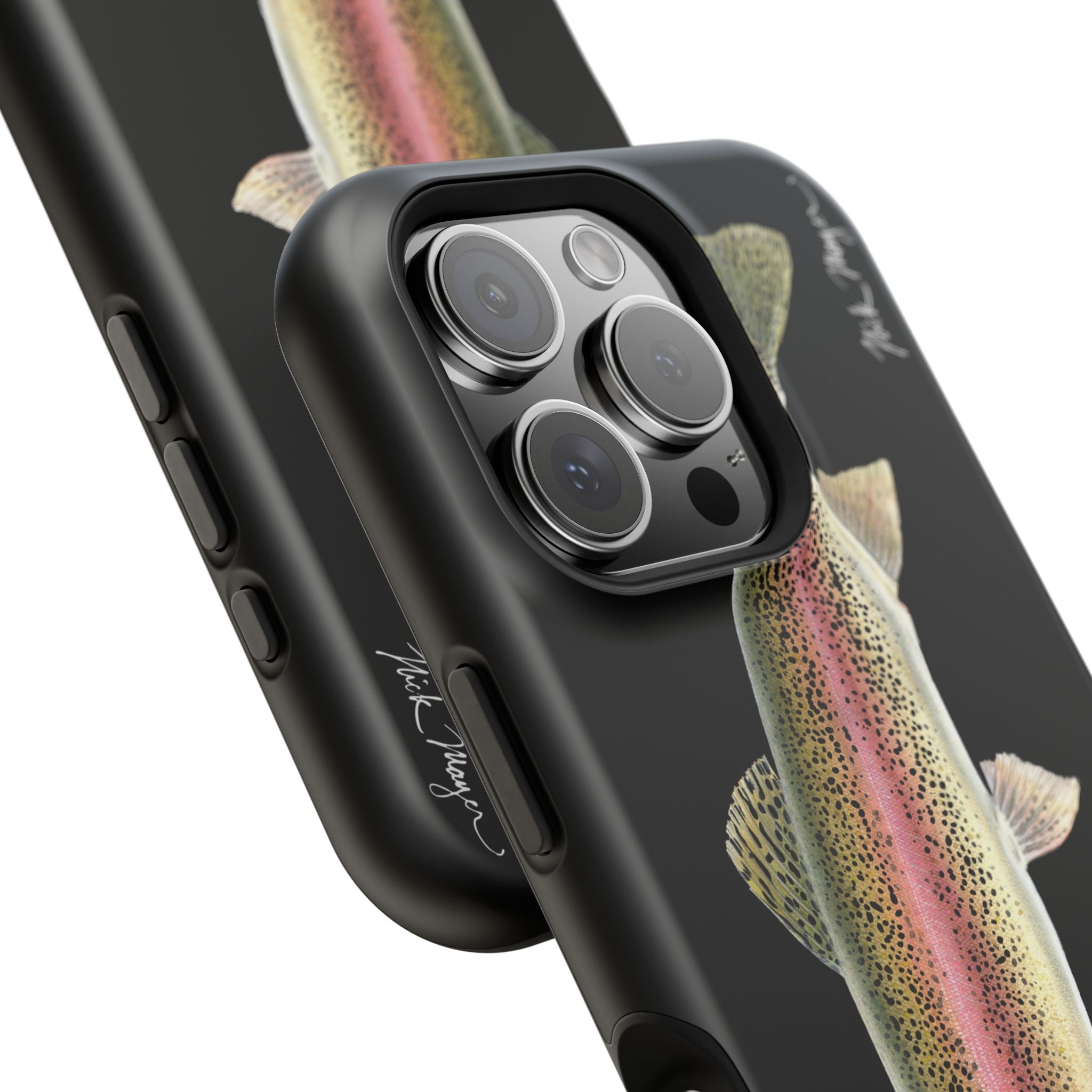 Rainbow Trout MagSafe Black iPhone Case