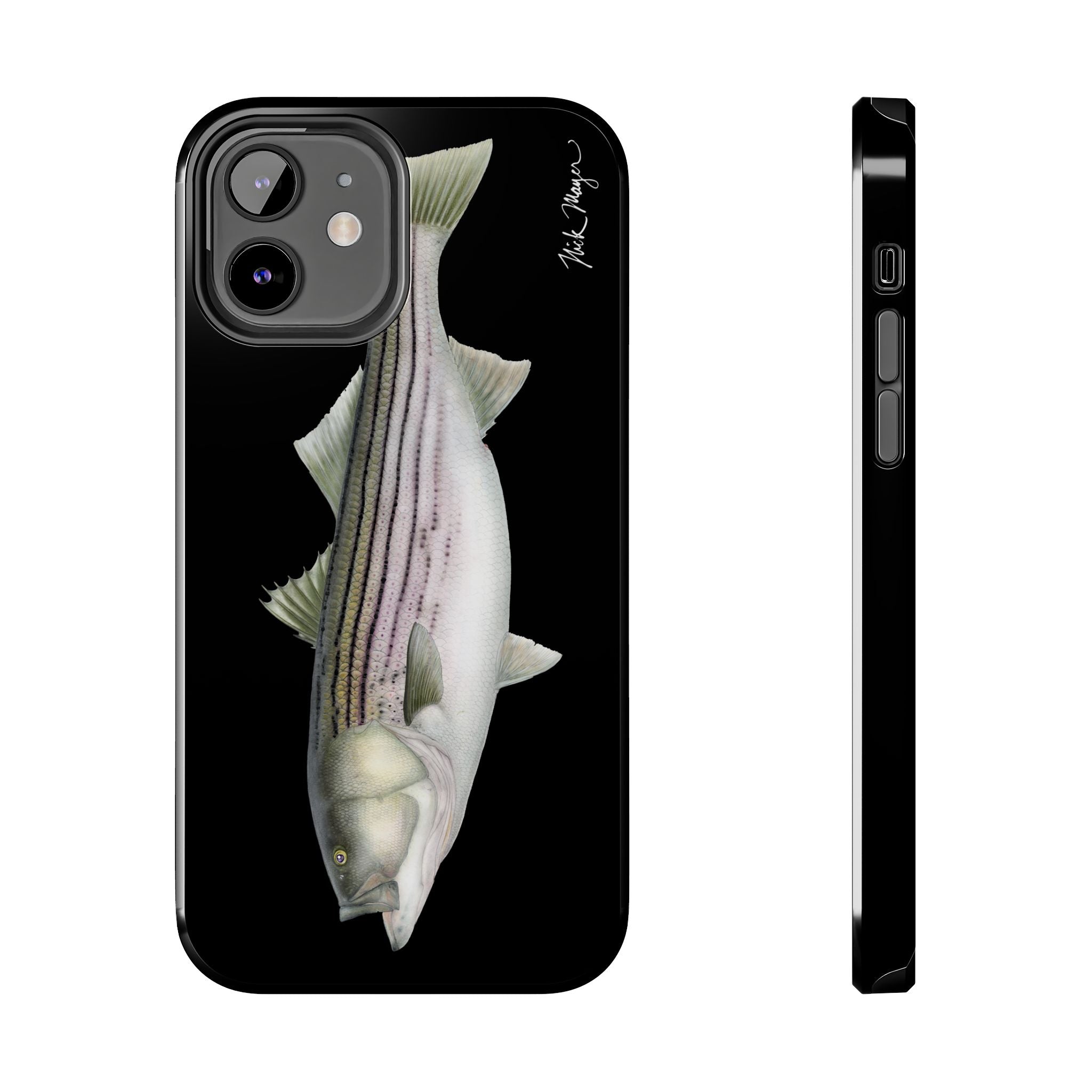 30 lb Striper - Black Phone Case (iPhone)