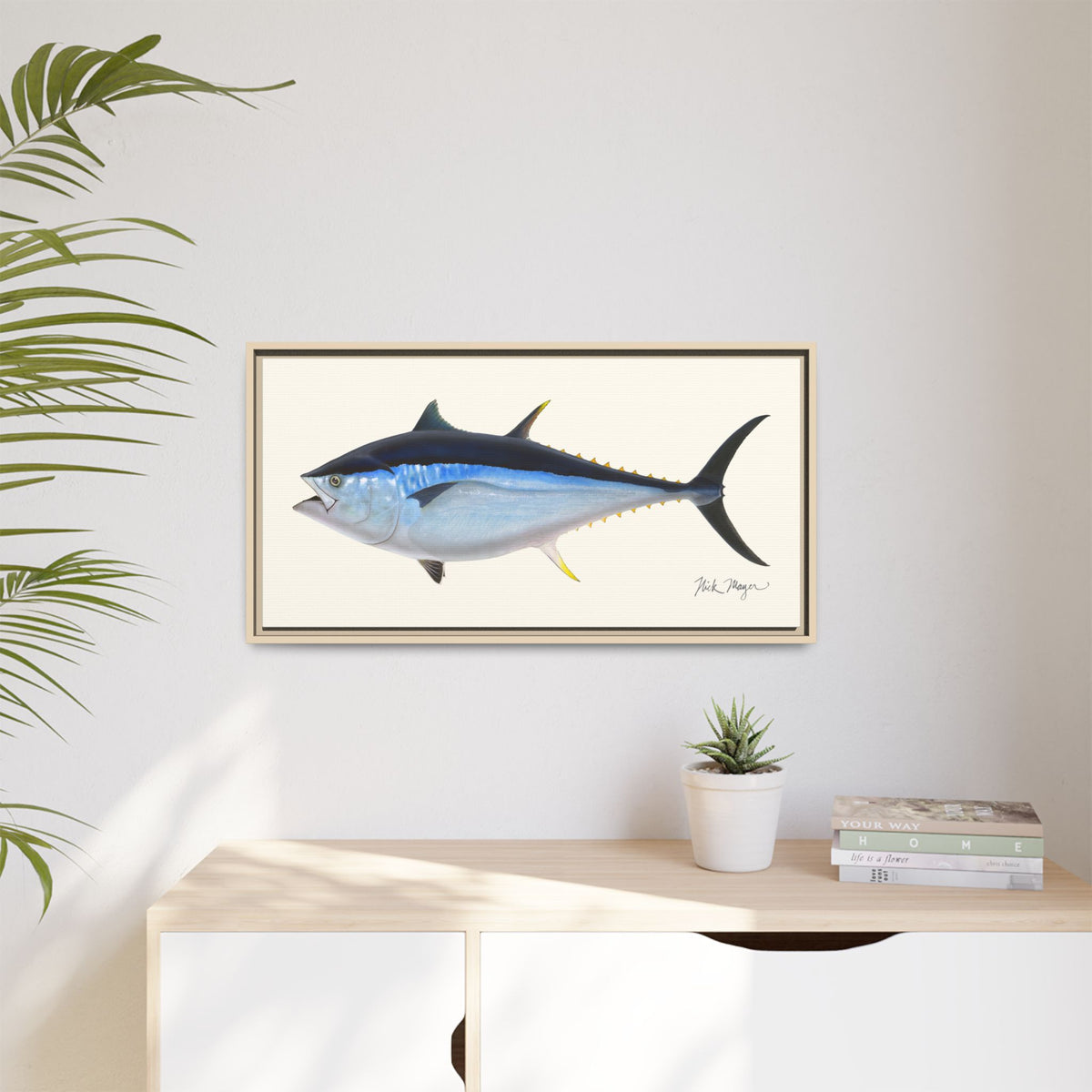 Giant Bluefin Tuna 2 Framed Canvas Print Printify