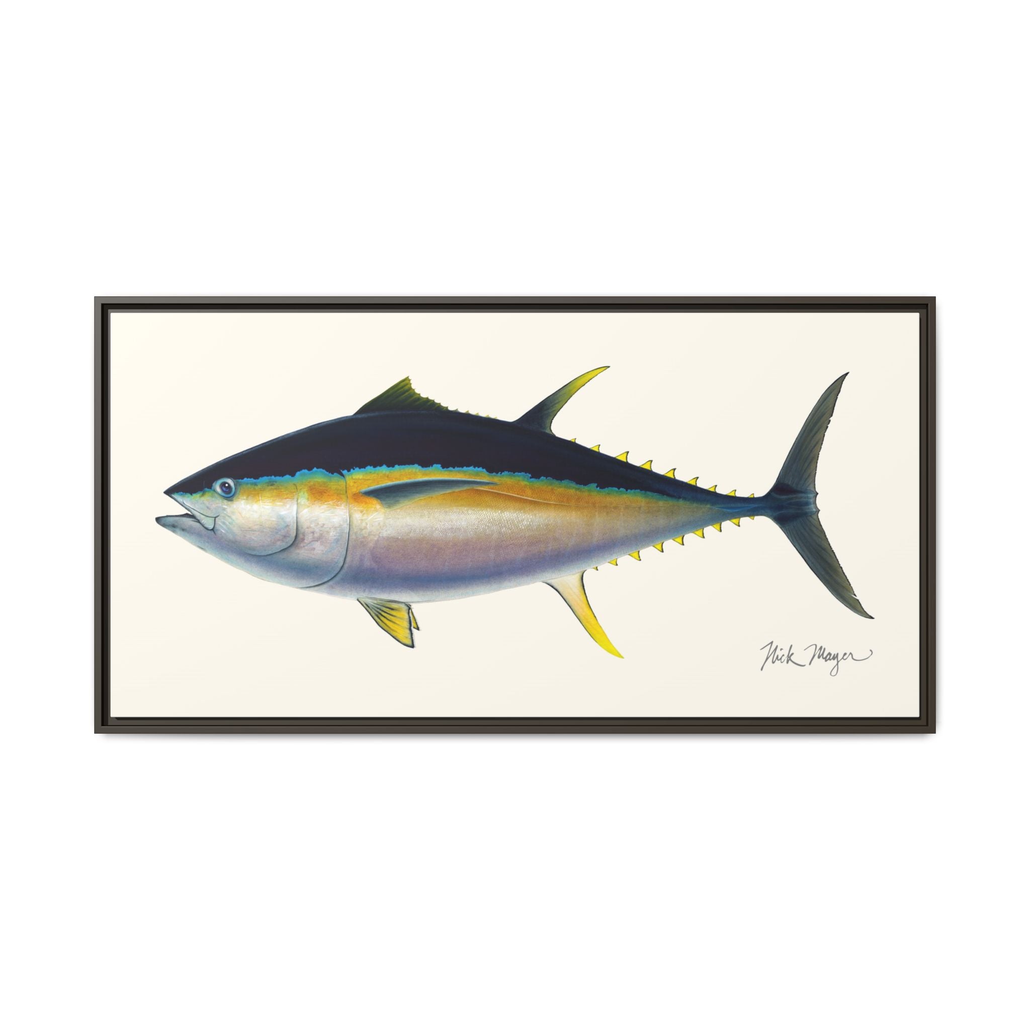 Bigeye Tuna Framed Canvas Print Printify