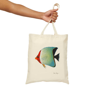 Hooded Butterflyfish Cotton Canvas Tote Bag