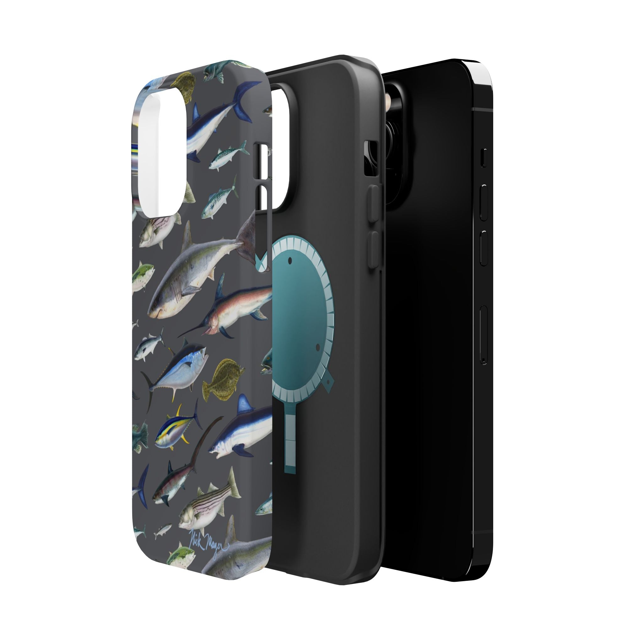 New England Offshore Fish Grey MagSafe iPhone Case