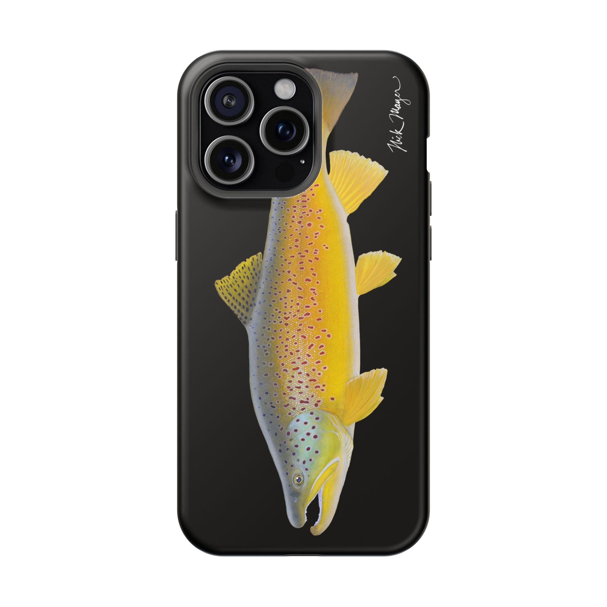 Brown Trout 3 Black MagSafe iPhone Case