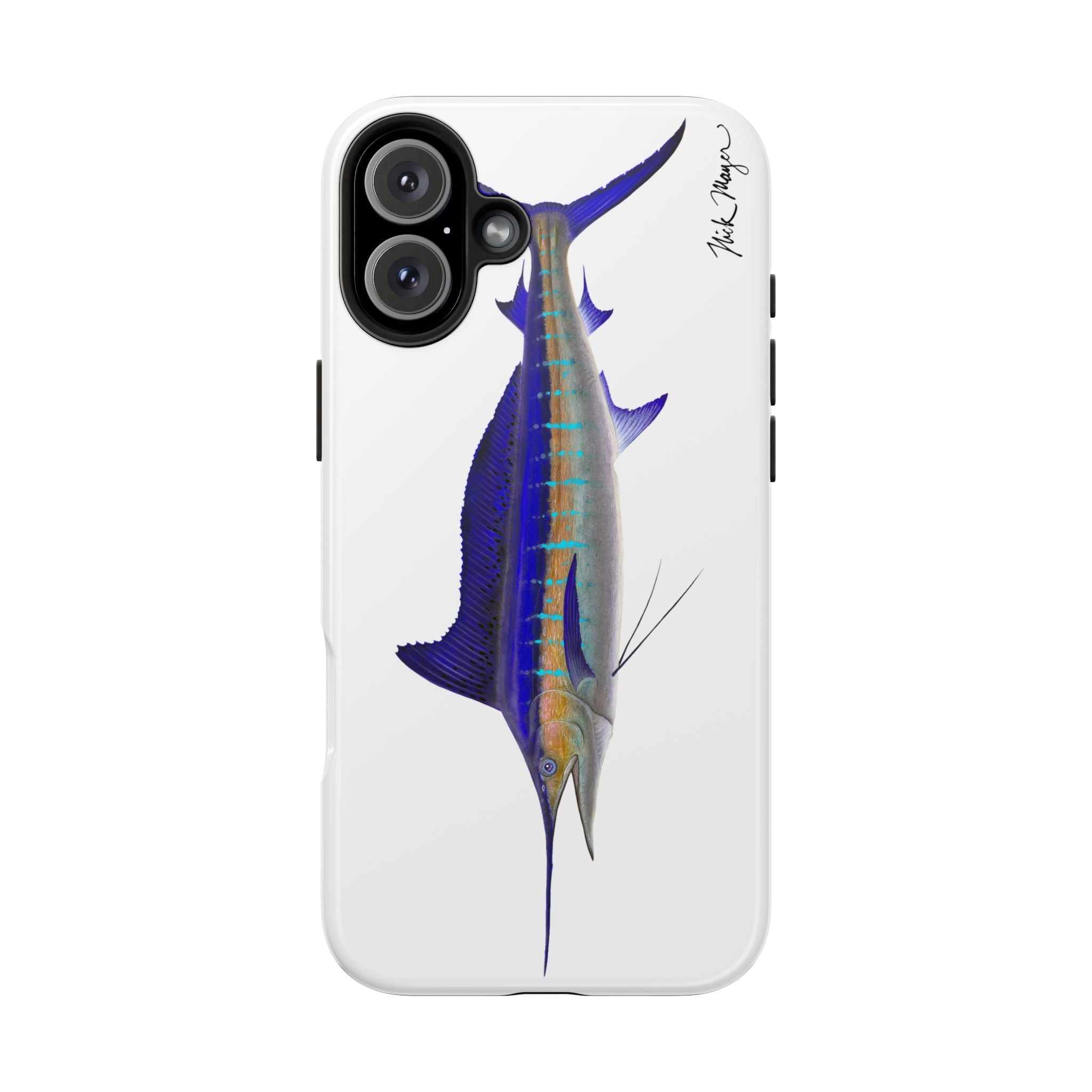 Striped Marlin White Phone Case (iPhone)