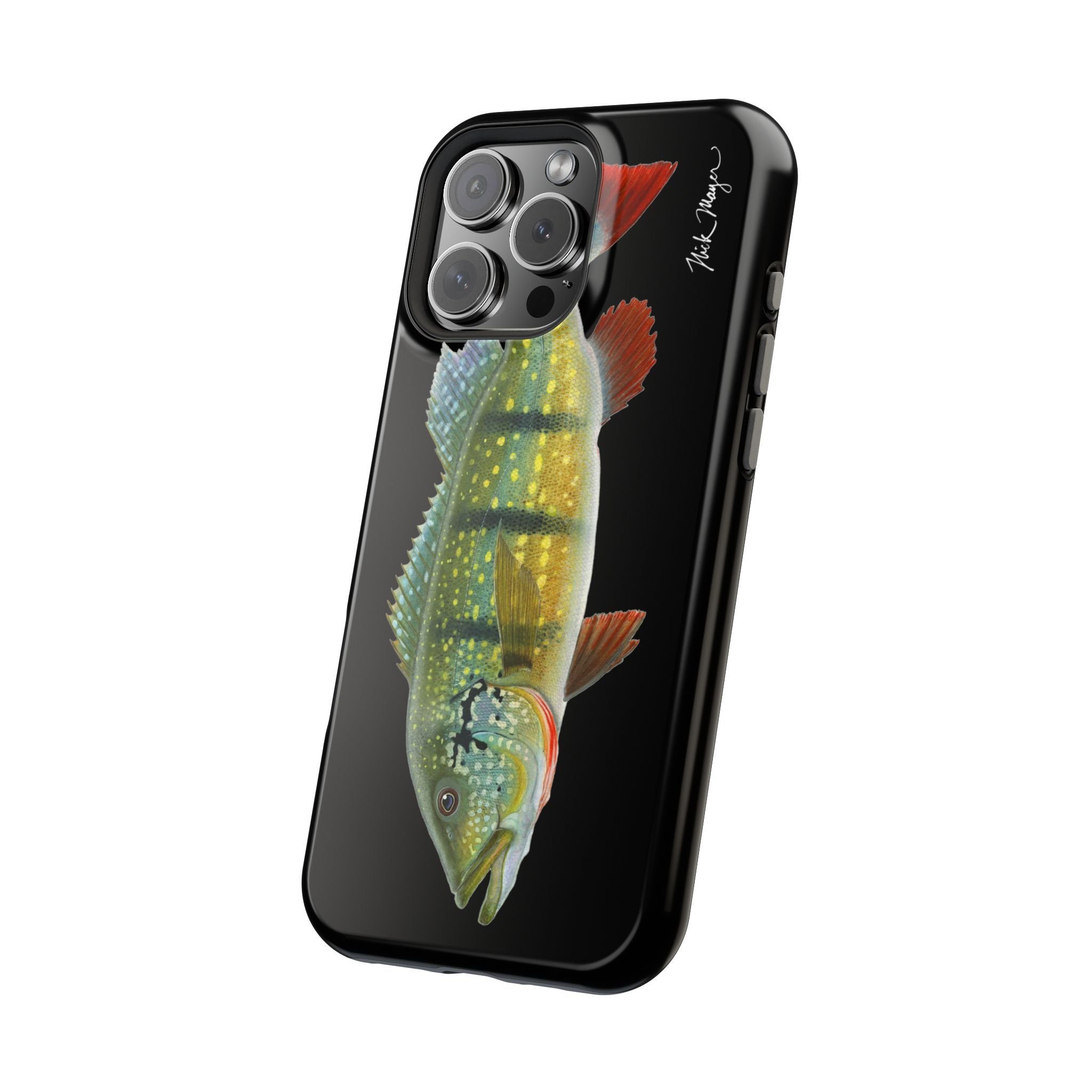 Peacock Bass MagSafe Black iPhone Case