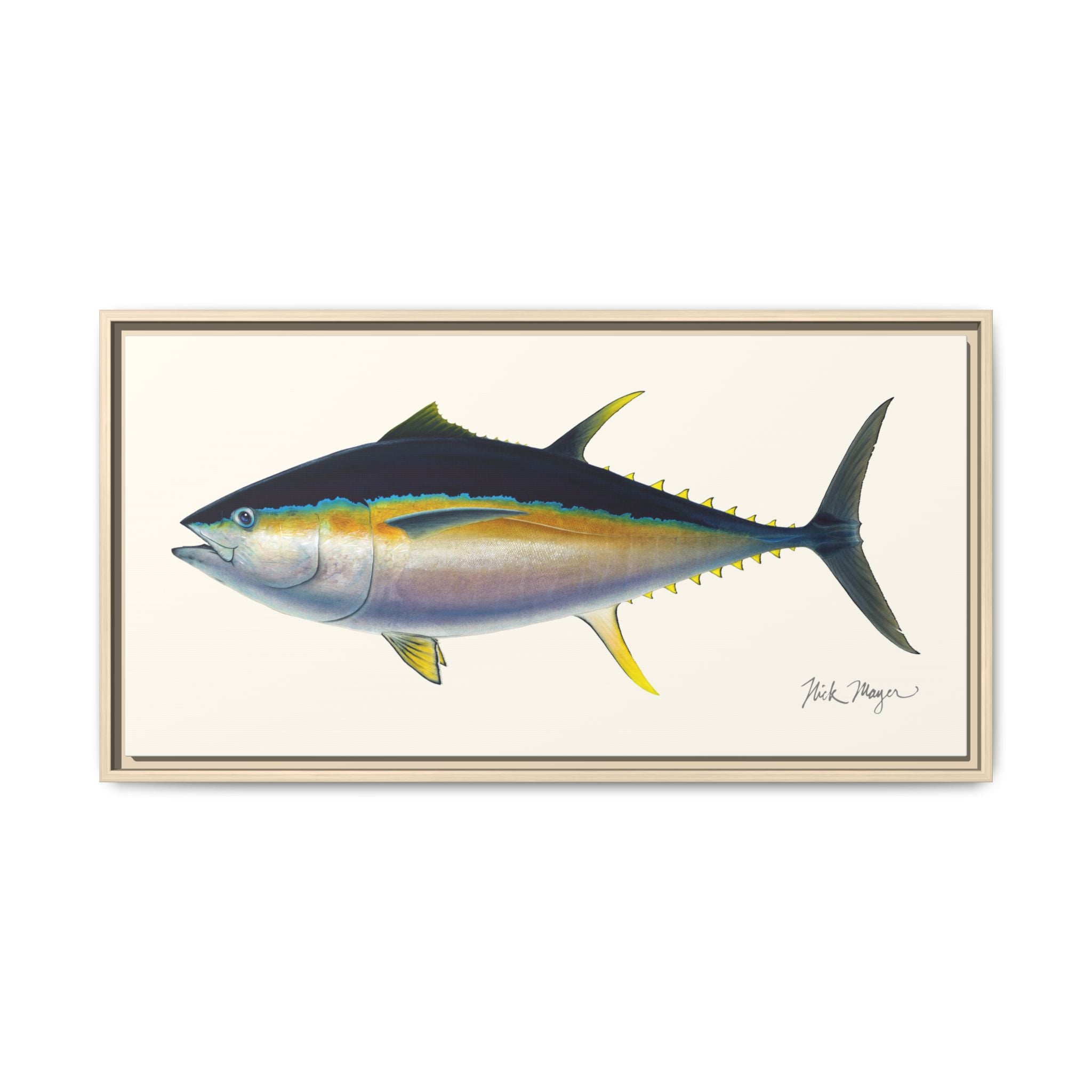 Bigeye Tuna Framed Canvas Print Printify