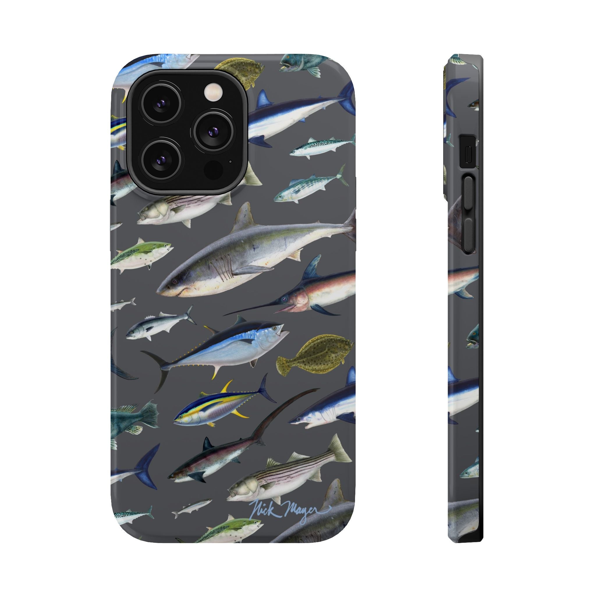 New England Offshore Fish Grey MagSafe iPhone Case