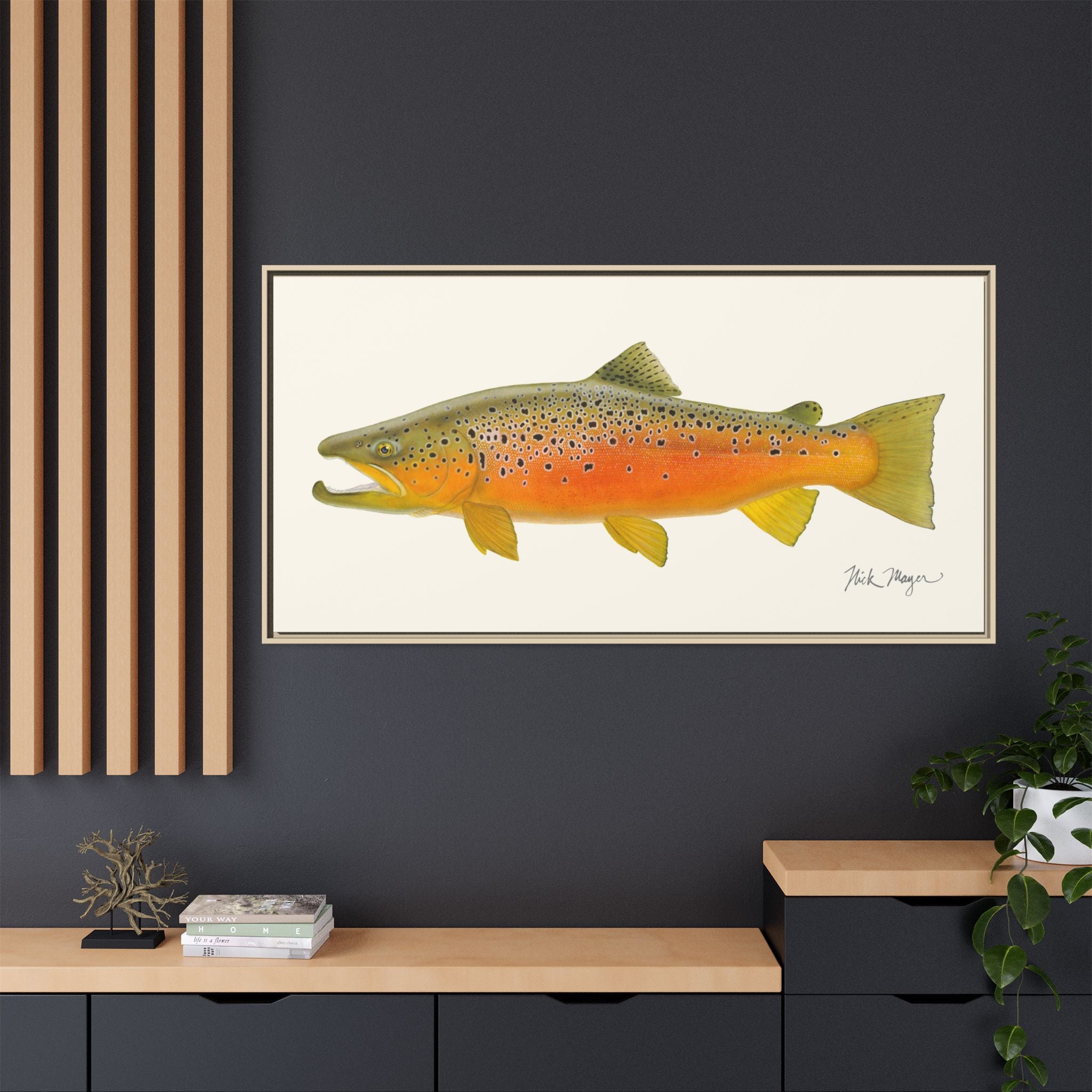 Brown Trout II Framed Canvas Print Printify