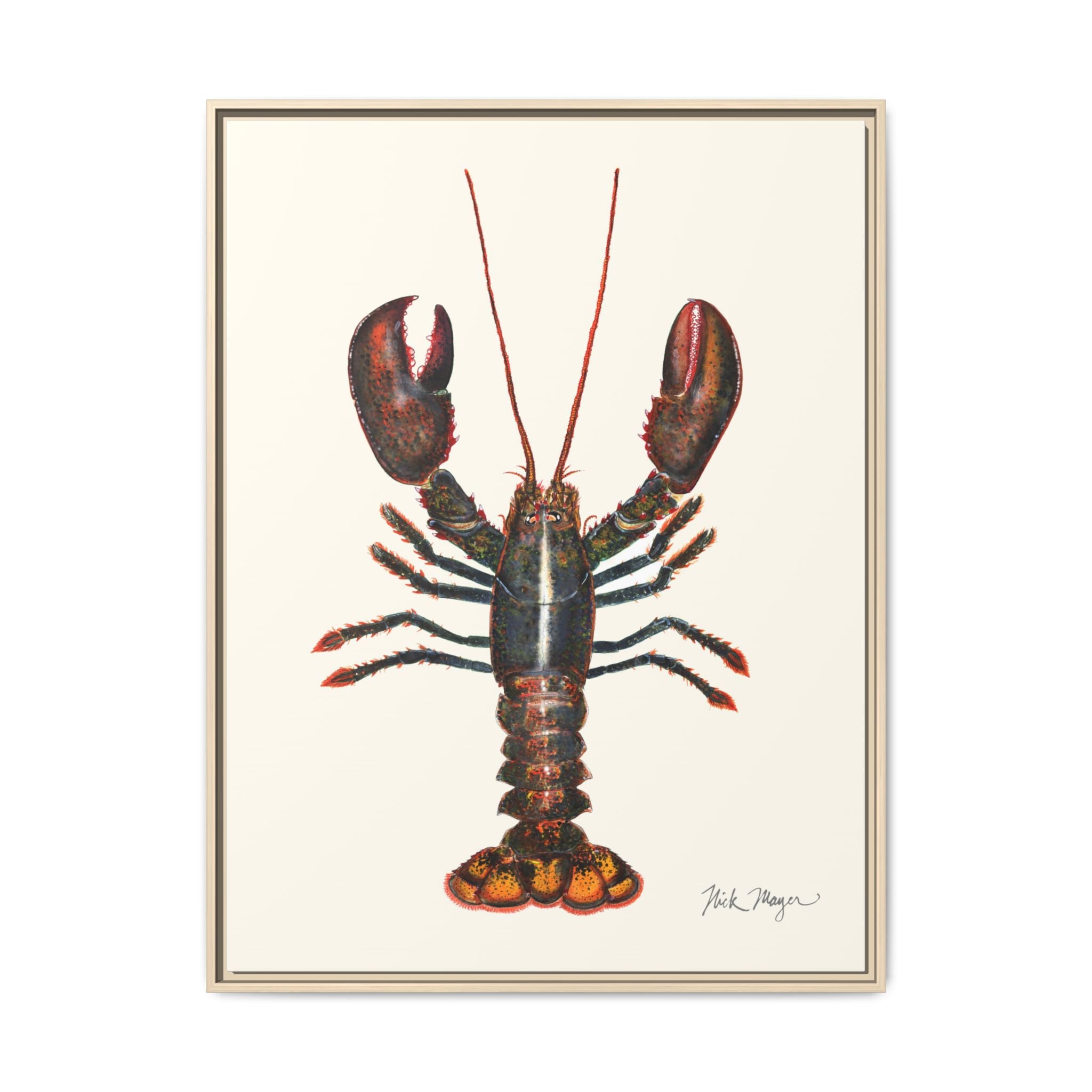 Northern Lobster Framed Canvas Print Printify