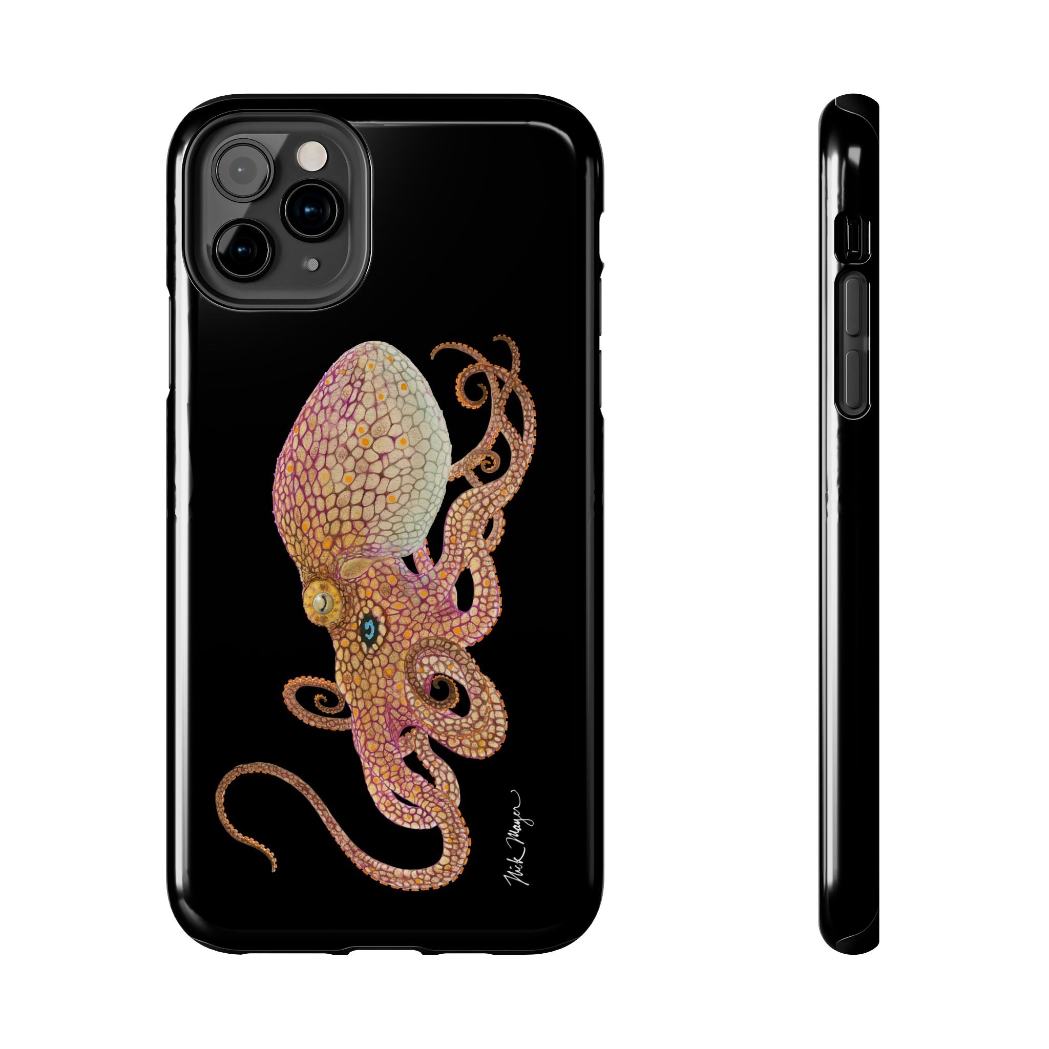 Two Spot Octopus Black Phone Case (iPhone)