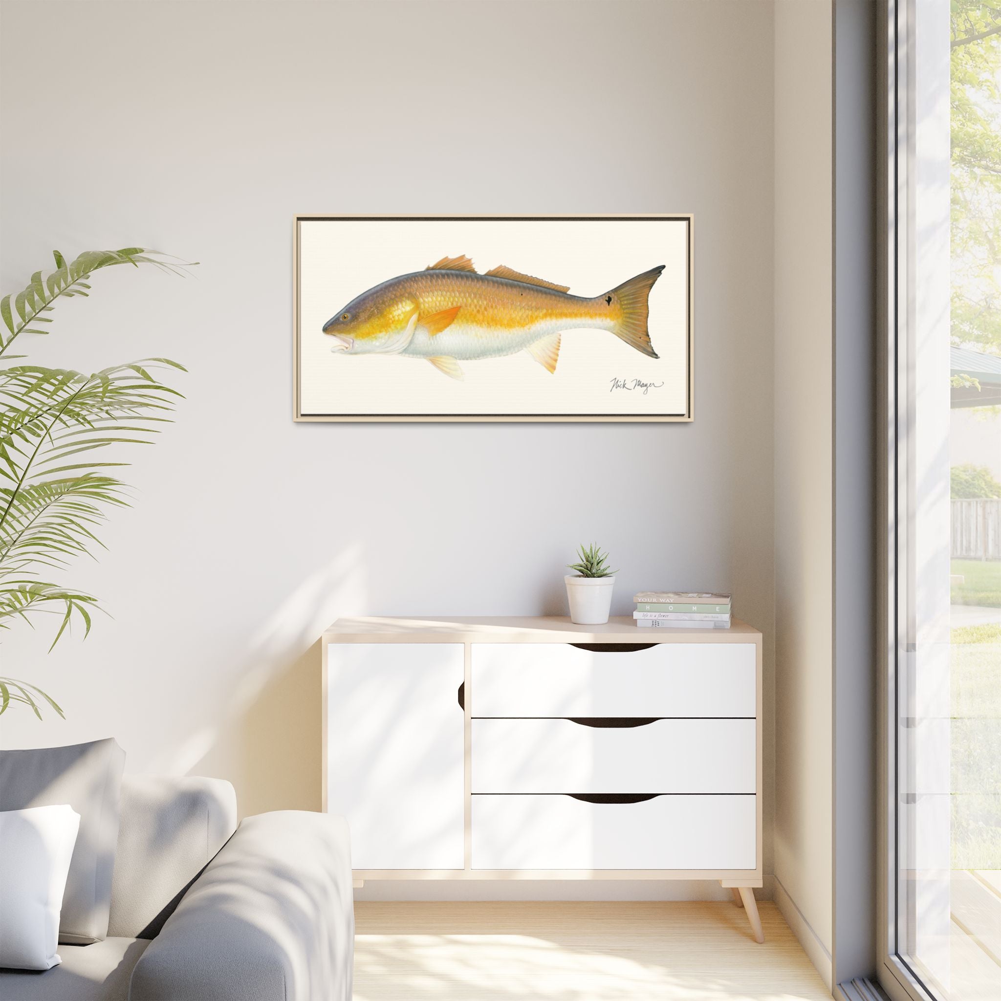 Bull Redfish Framed Canvas Print Printify