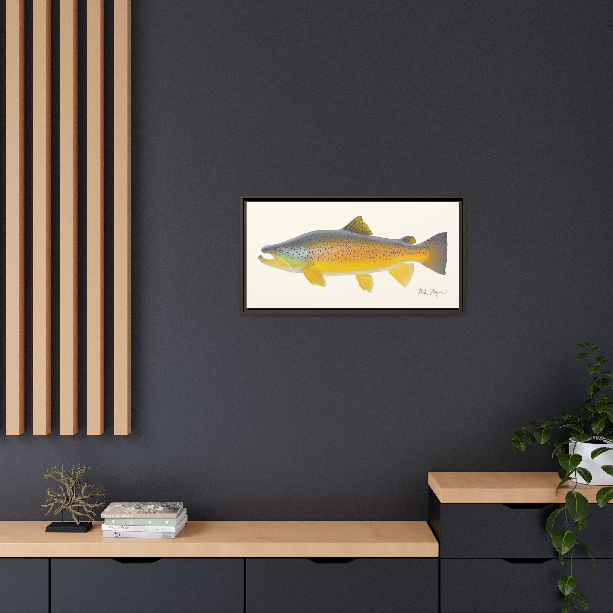 Brown Trout III Framed Canvas Print Printify