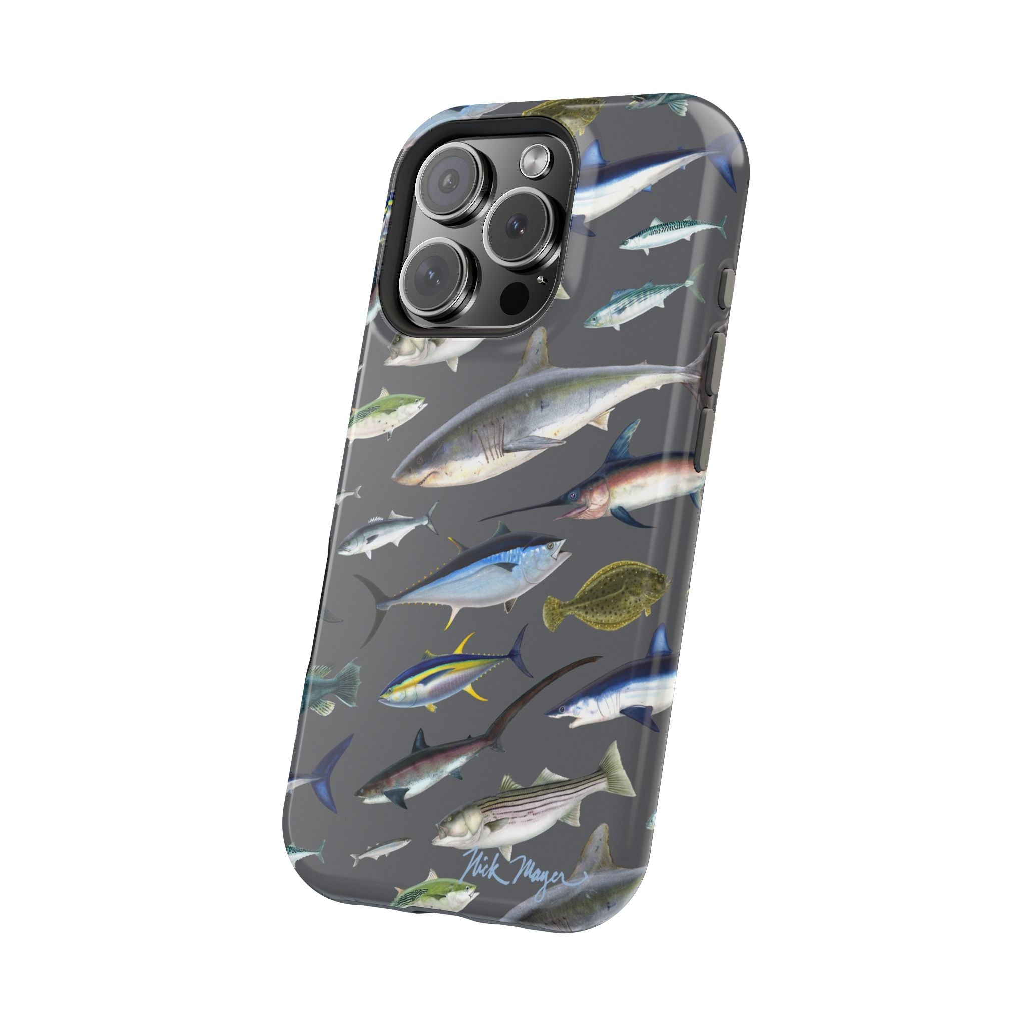 New England Offshore Fish Grey MagSafe iPhone Case