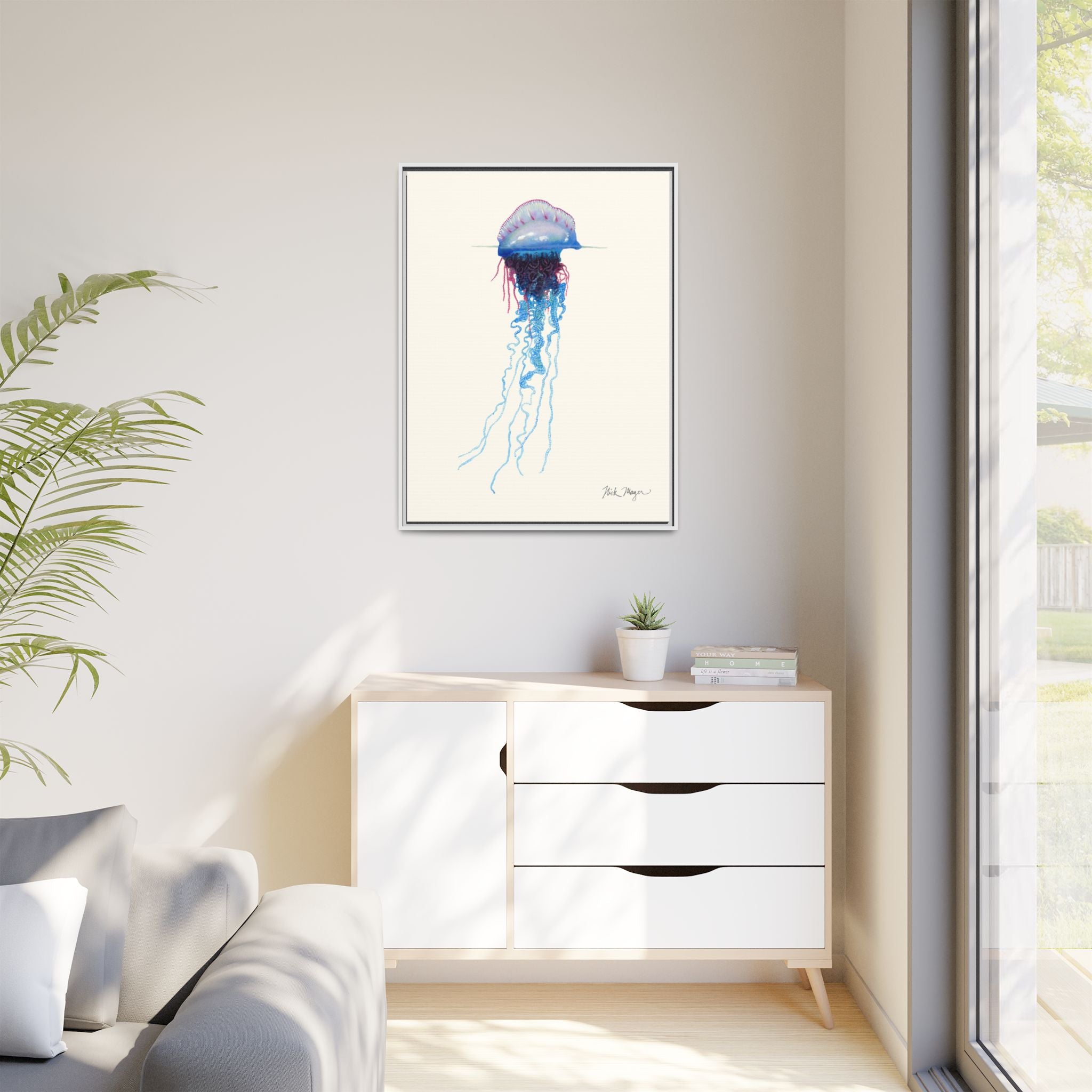Portuguese Man O' War Framed Canvas Print Printify