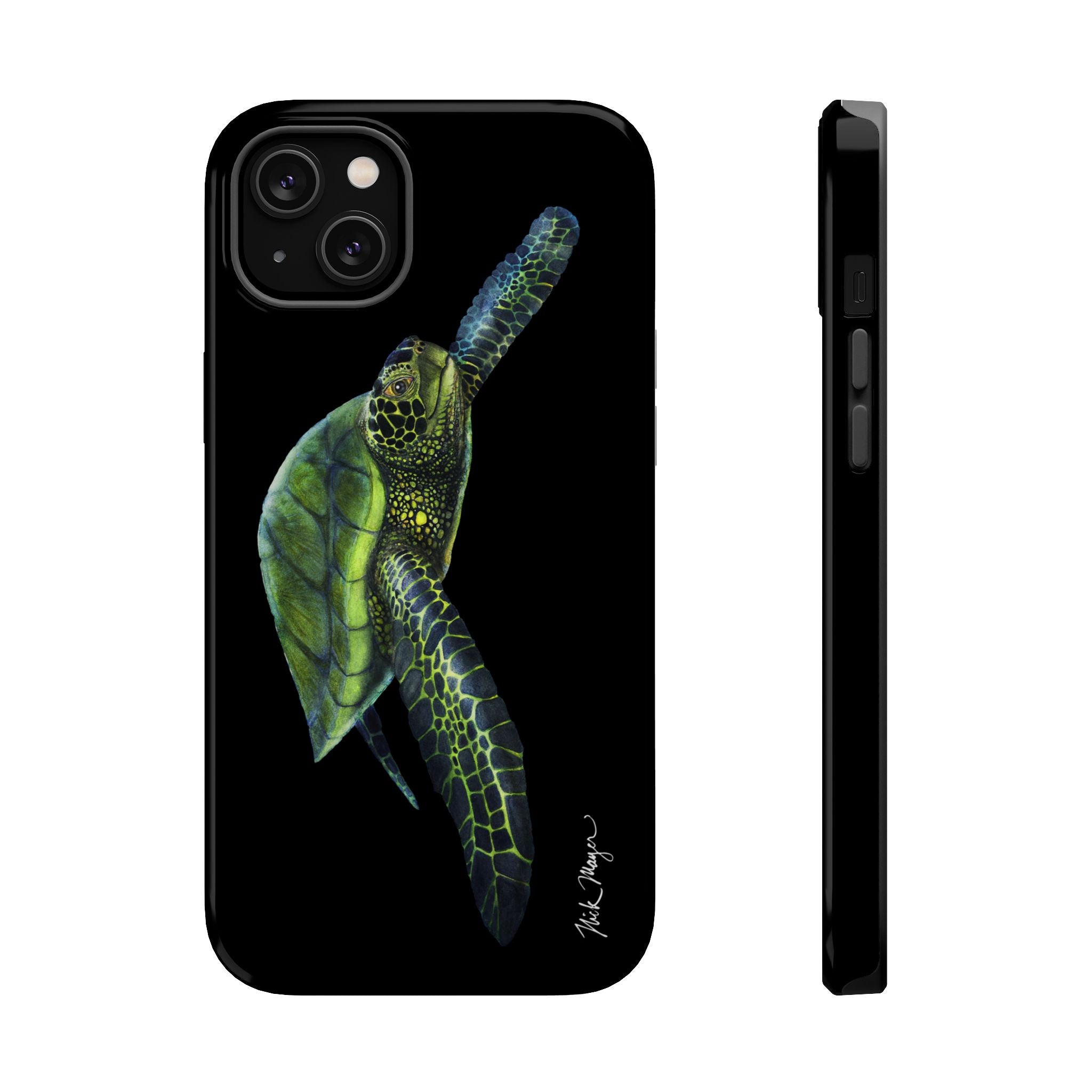 Green Sea Turtle MagSafe Black iPhone Case