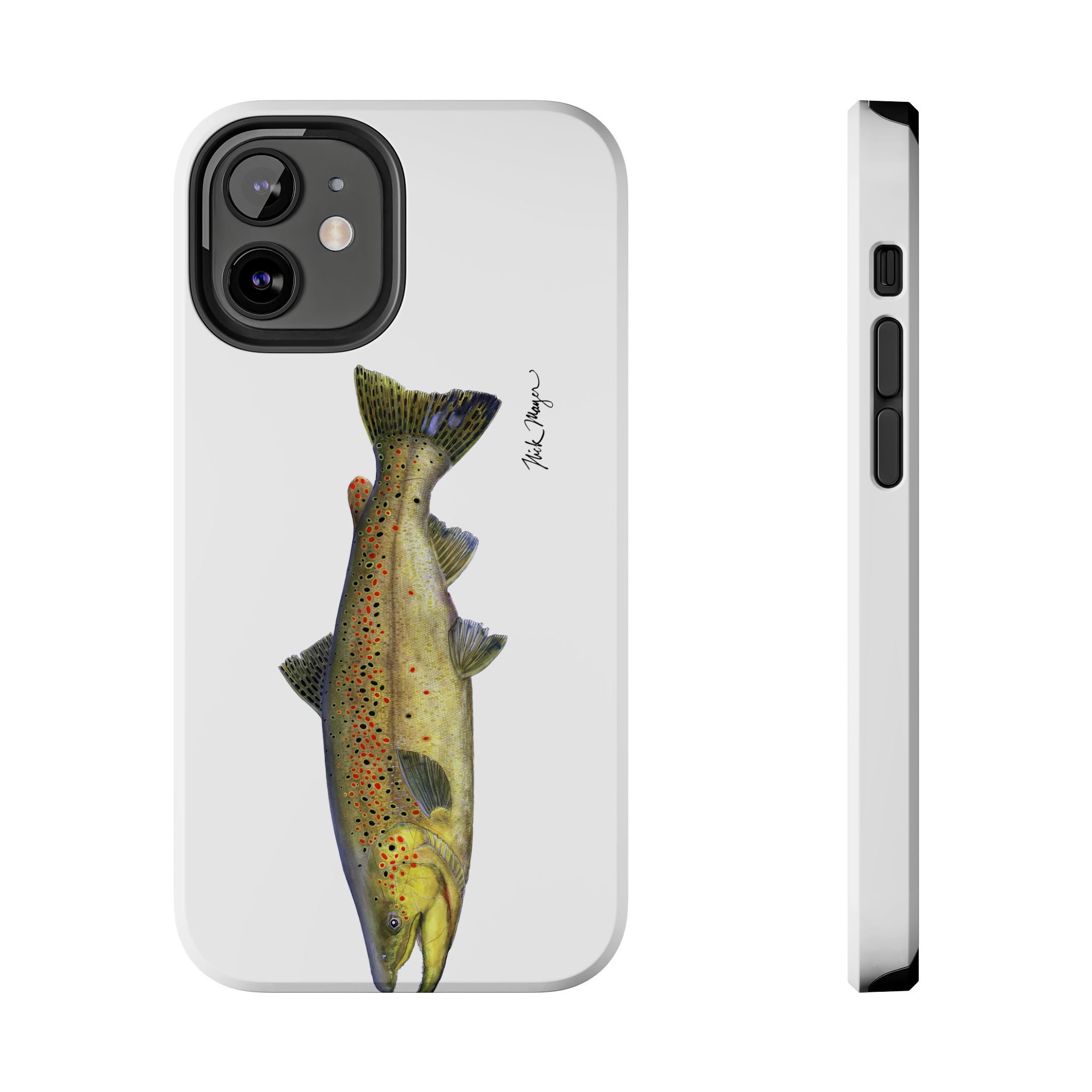 Brown Trout White Phone Case (iPhone)