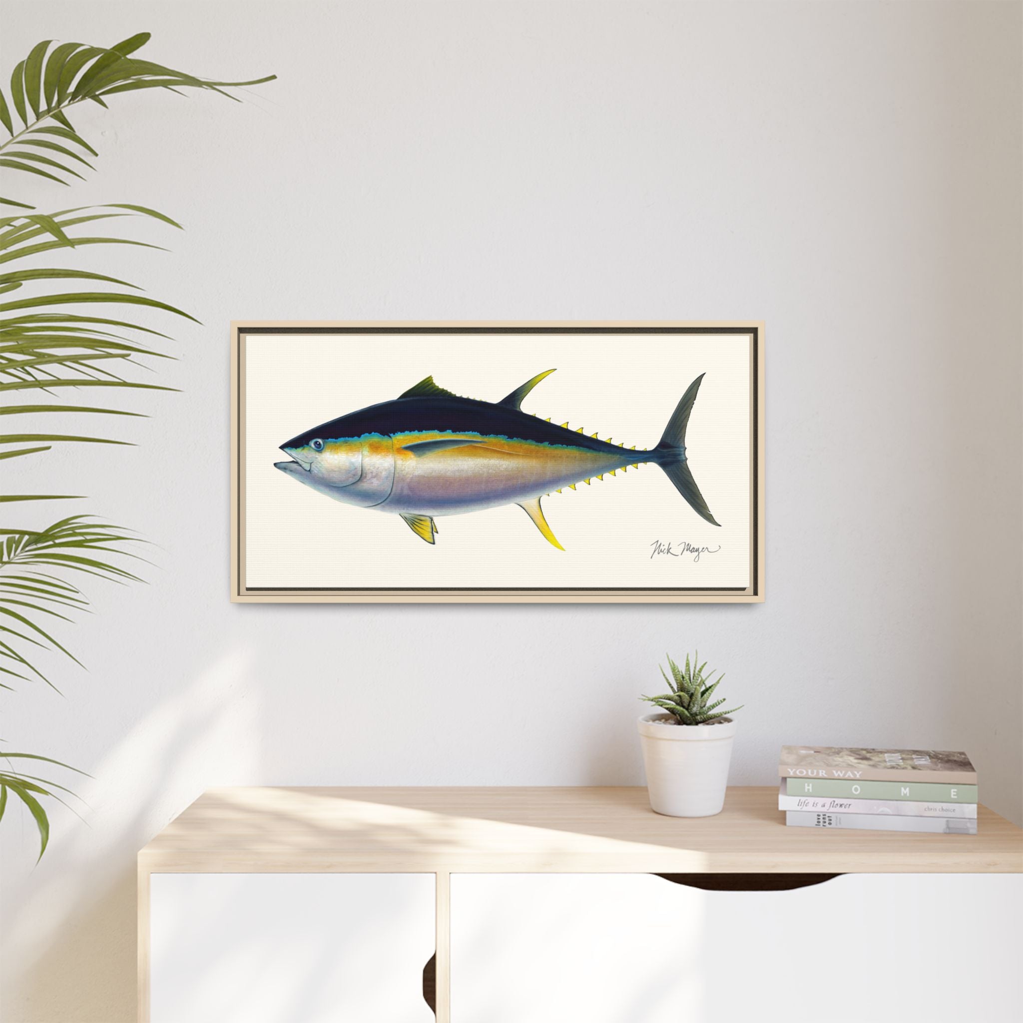 Bigeye Tuna Framed Canvas Print Printify
