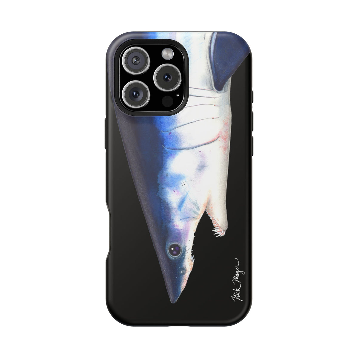 Mako Shark Face MagSafe Black iPhone Case Printify