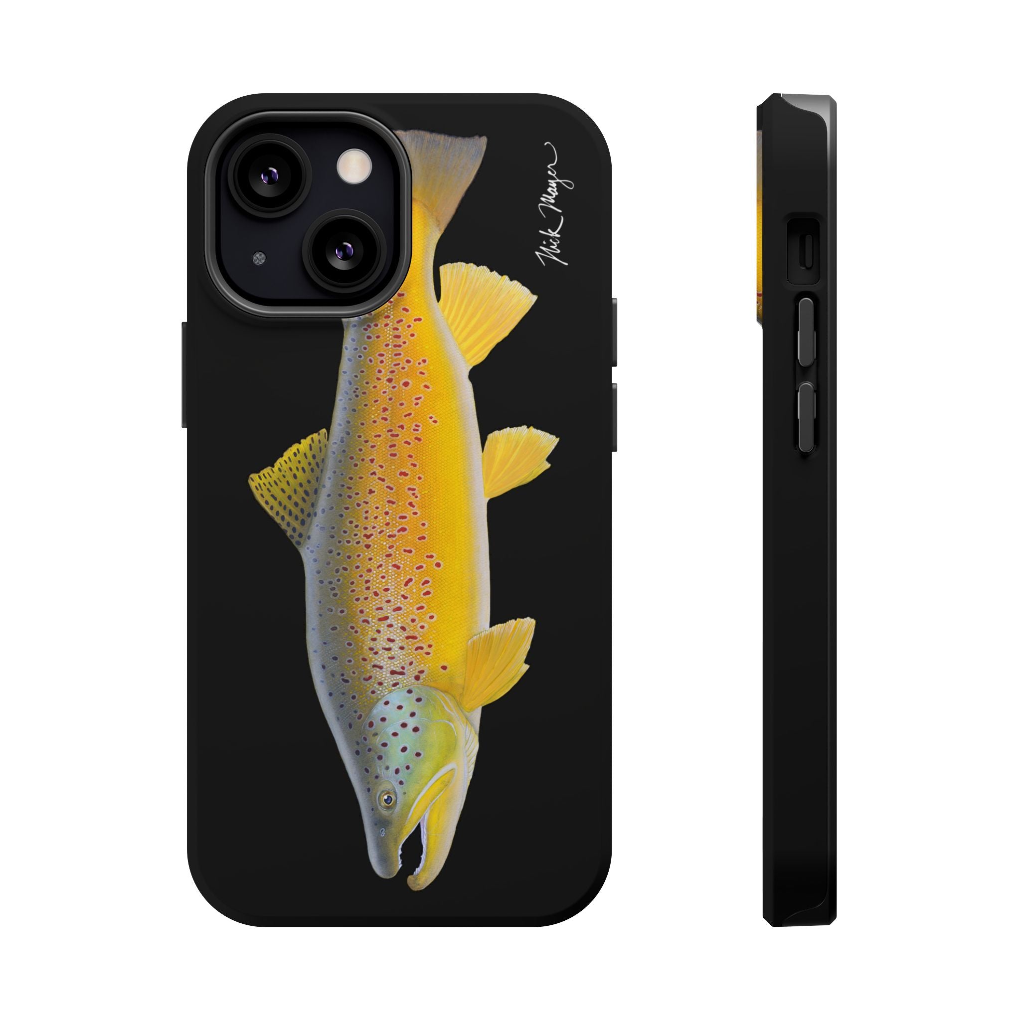 Brown Trout 3 Black MagSafe iPhone Case