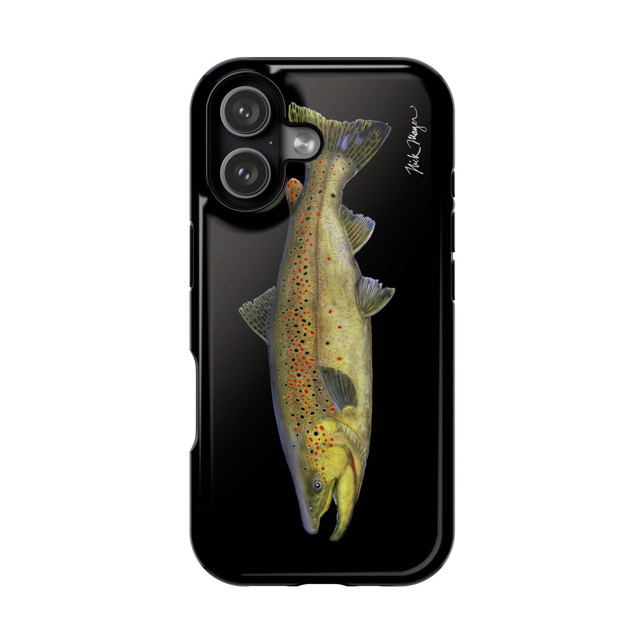 Brown Trout Black iPhone 17 Case - Clearance / Final Sale