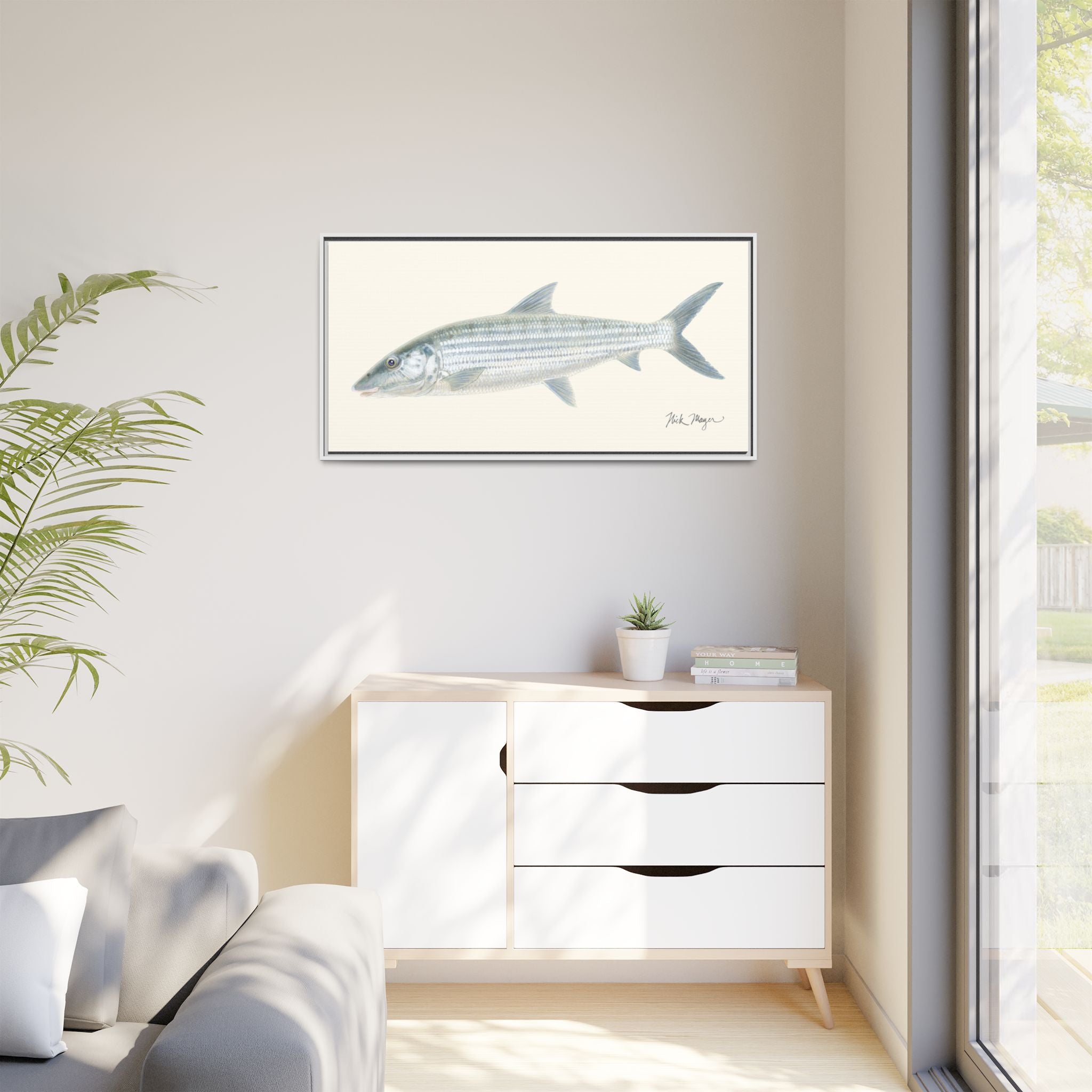 Bonefish Framed Canvas Print Printify