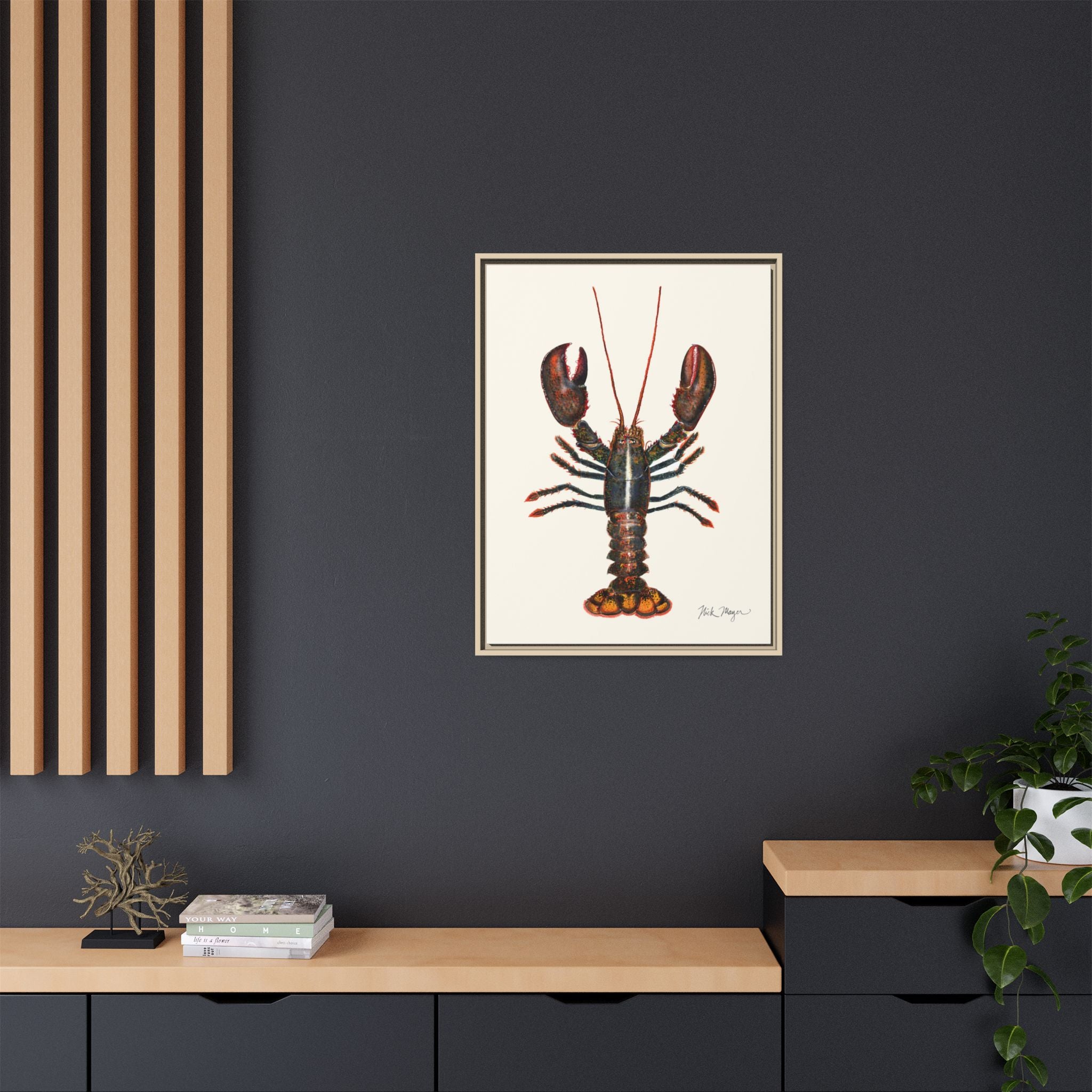 Northern Lobster Framed Canvas Print Printify