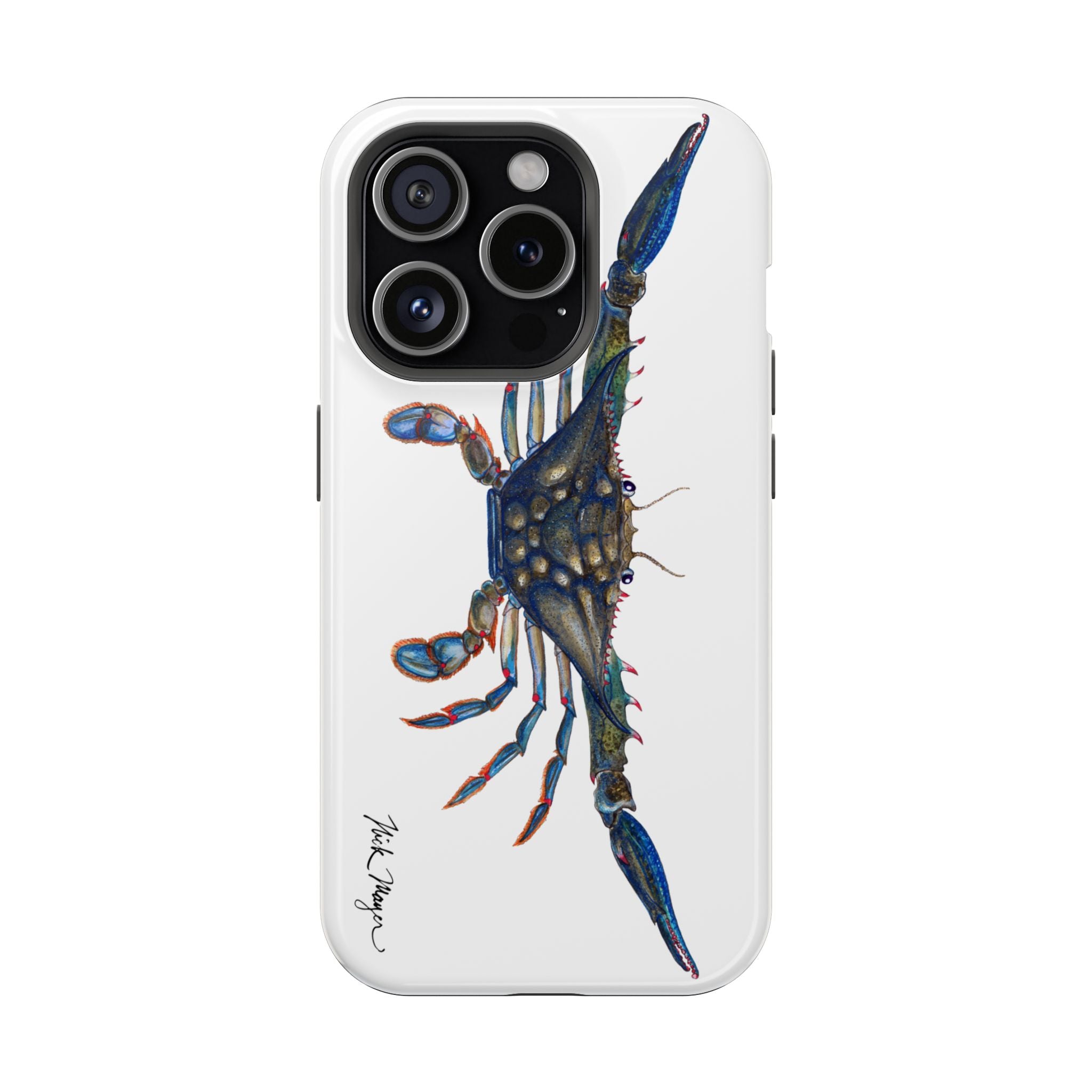 Blue Crab MagSafe White iPhone Case