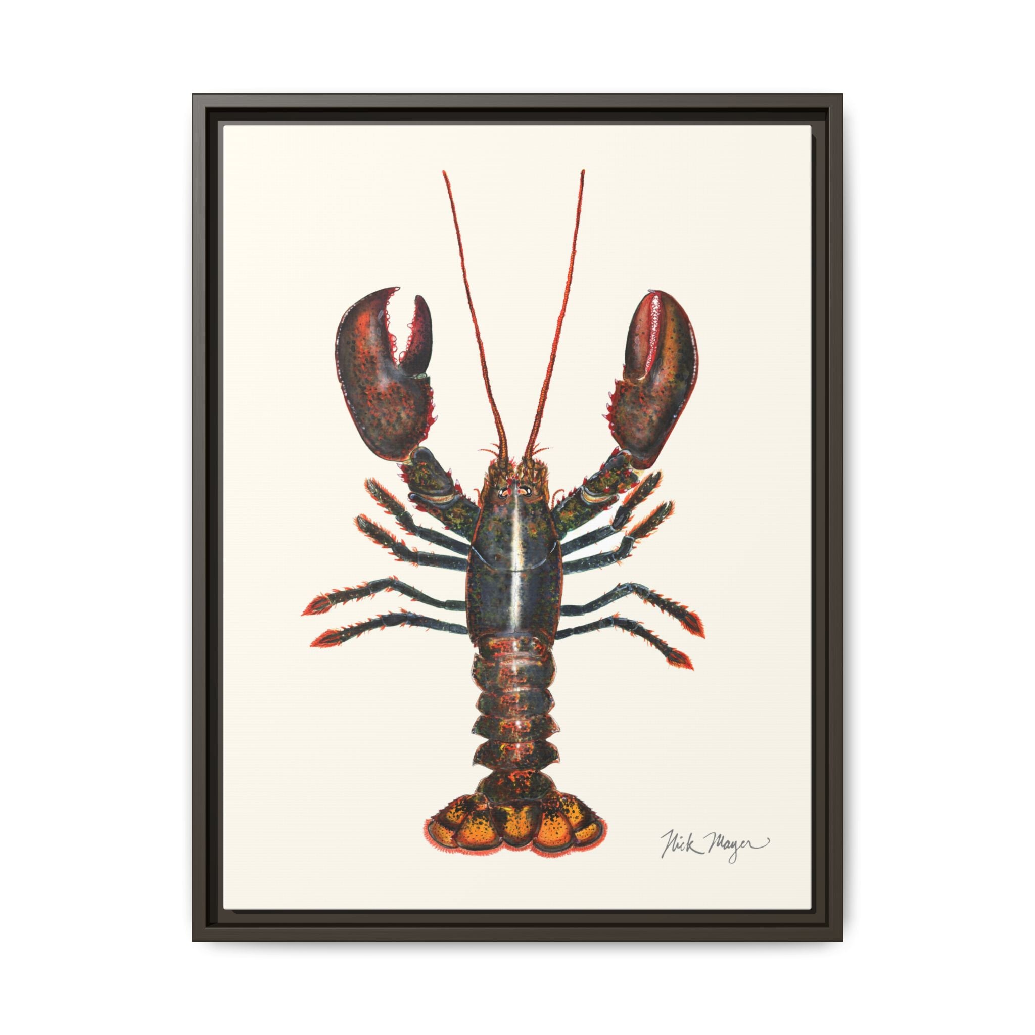 Northern Lobster Framed Canvas Print Printify