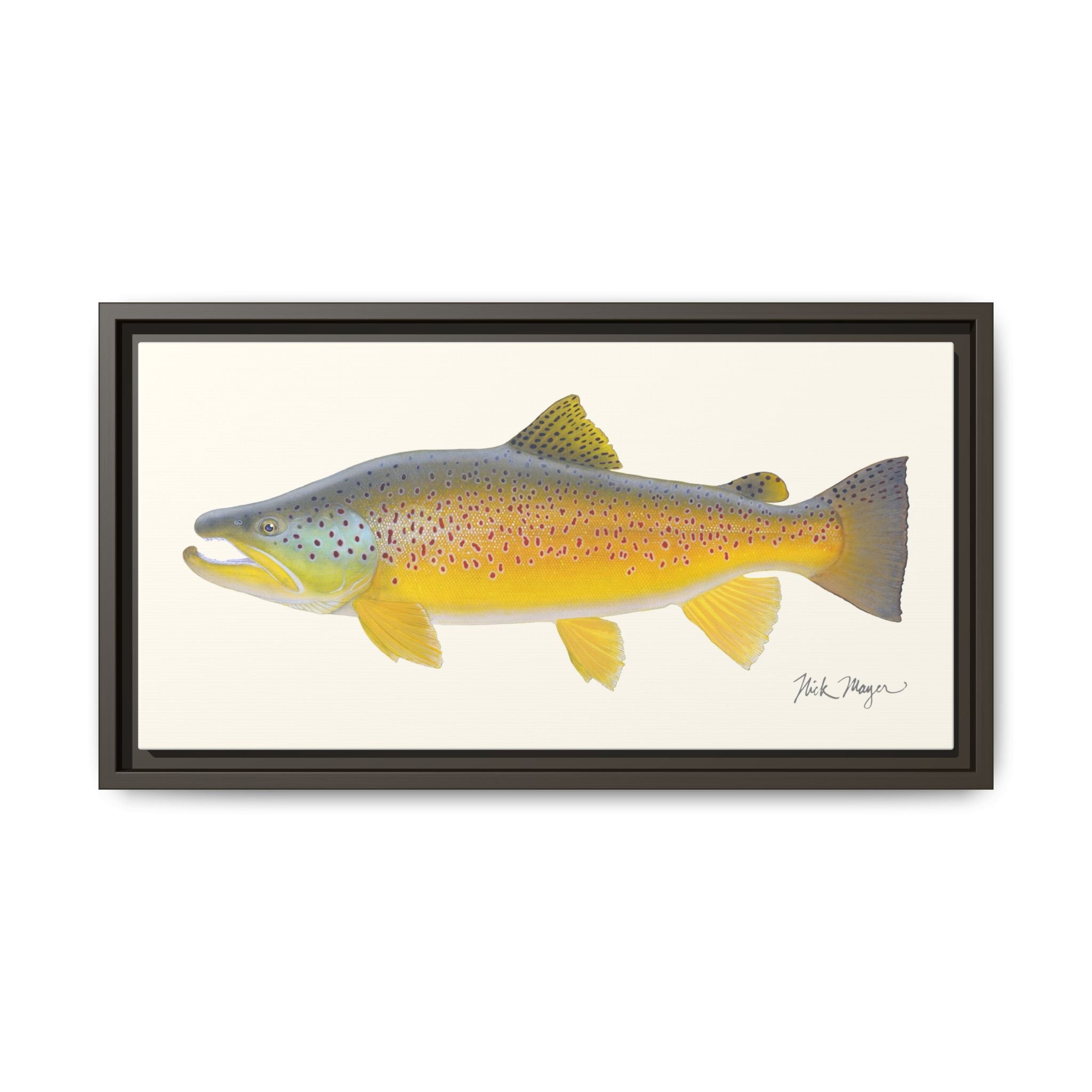 Brown Trout III Framed Canvas Print Printify